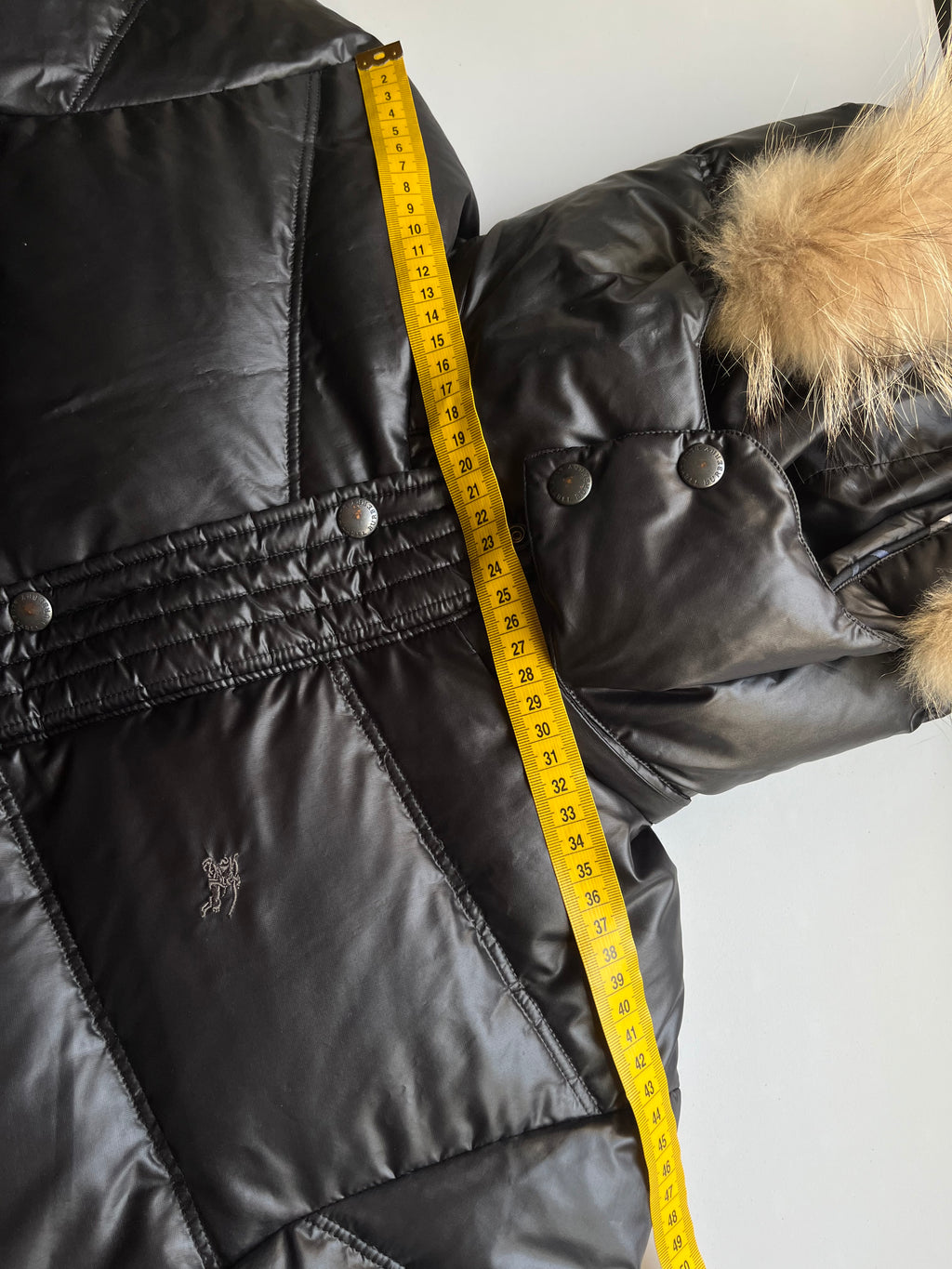 00’s BURBERRY made in Japan real fur down jacket (S/M) - black