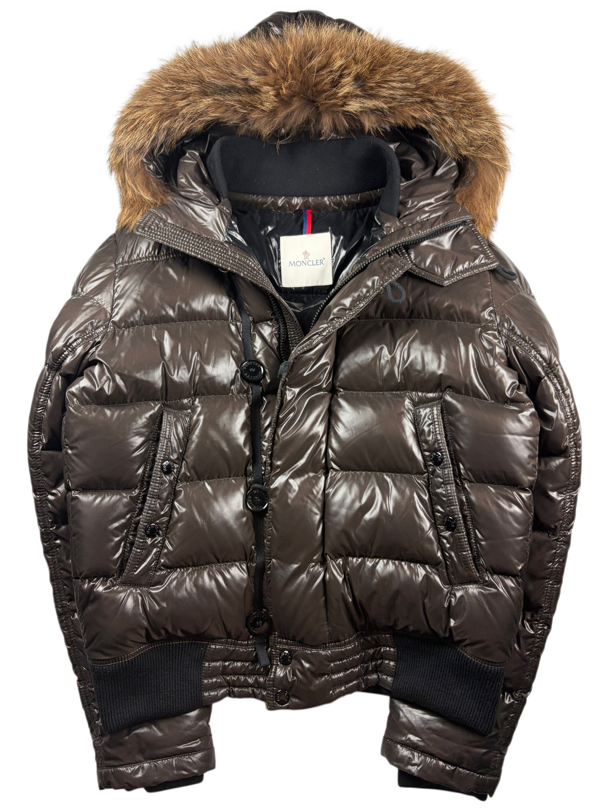 2010’s MONCLER ‘Veyle’ real coyote fur down jacket - men’s size 3 (L) - brown