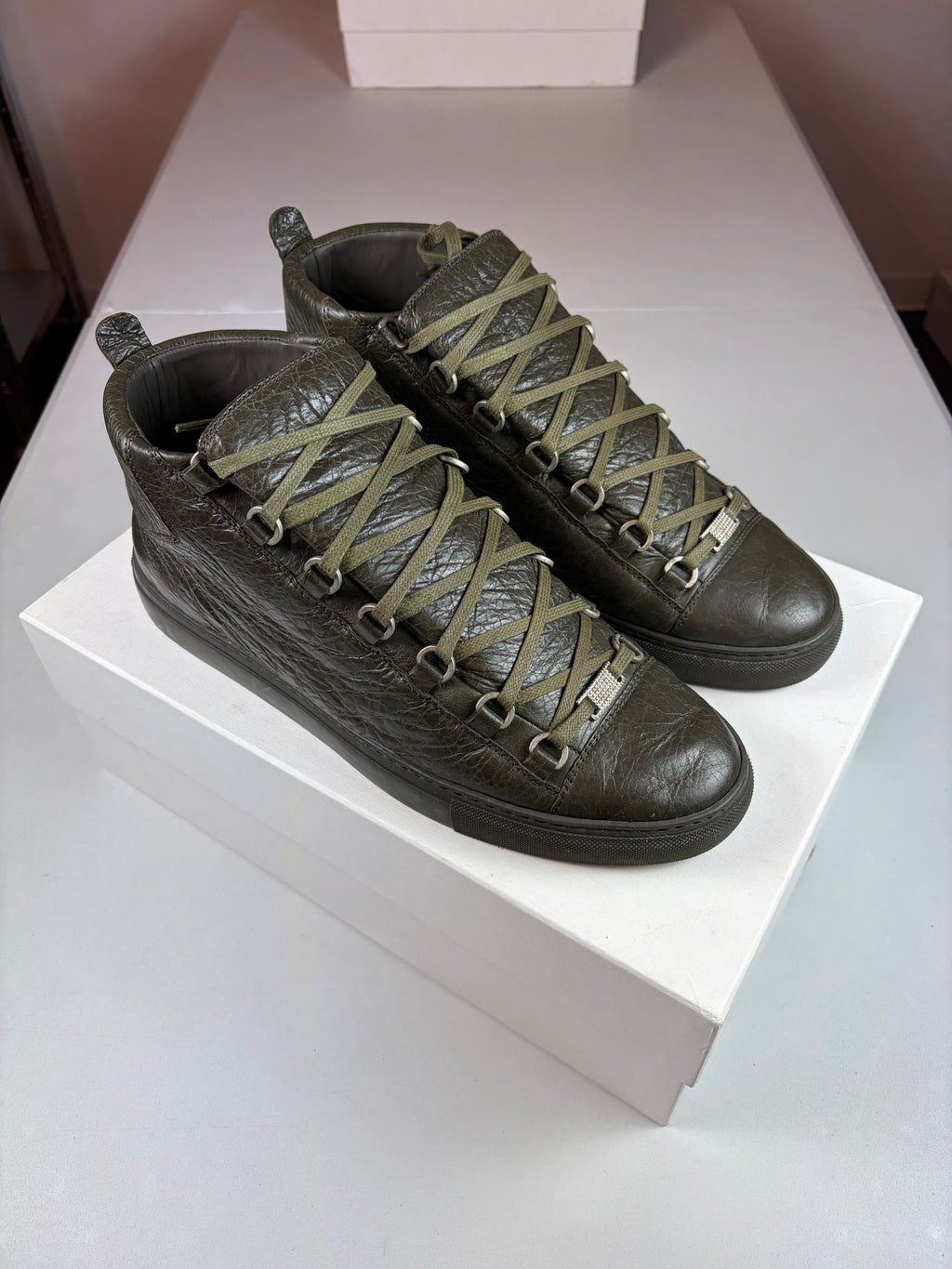 Balenciaga arena high tops - eu 43 / us 10 / uk 9 - olive green