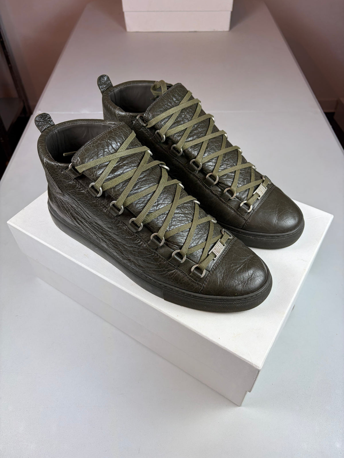 Balenciaga arena high tops - eu 43 / us 10 / uk 9 - olive green