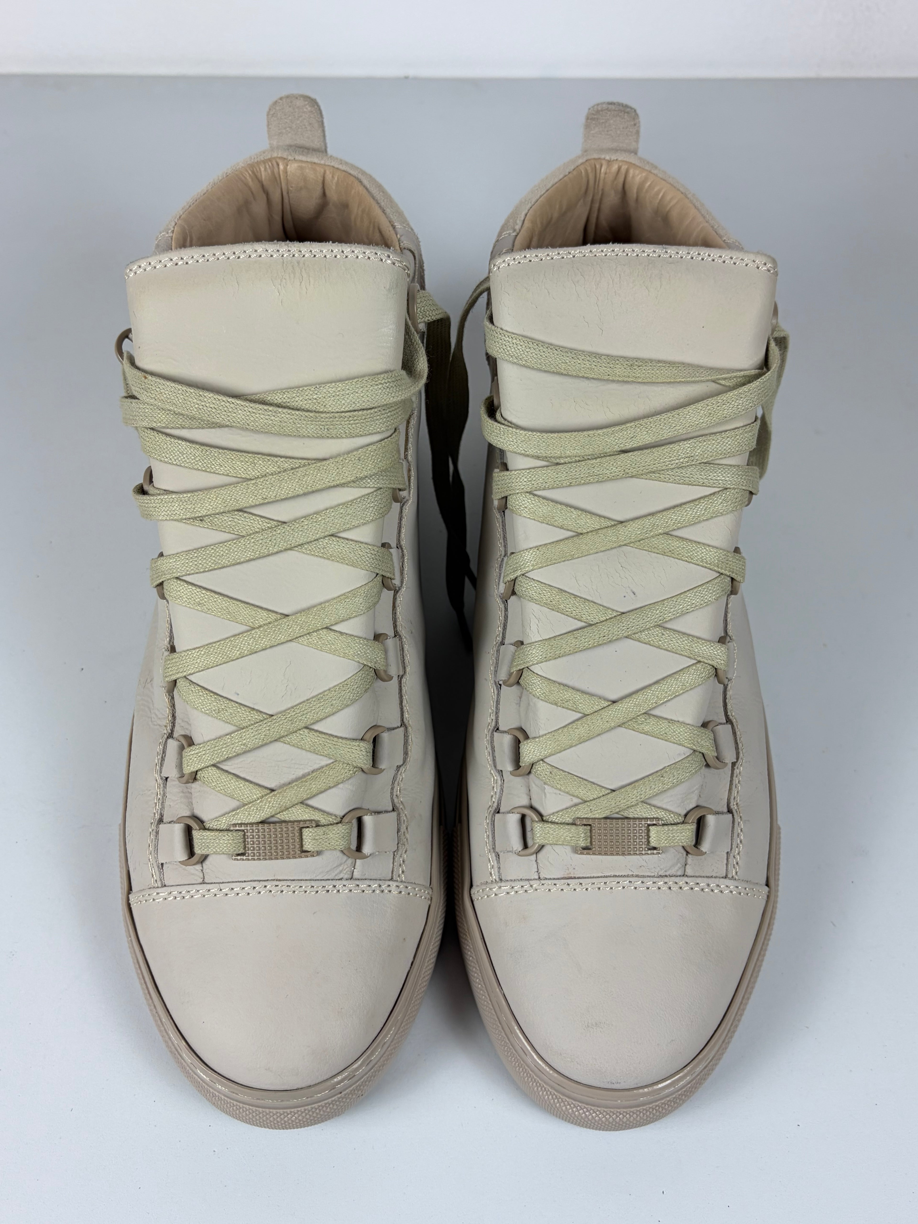 Balenciaga arena leather & suede high tops - eu 44 - off white