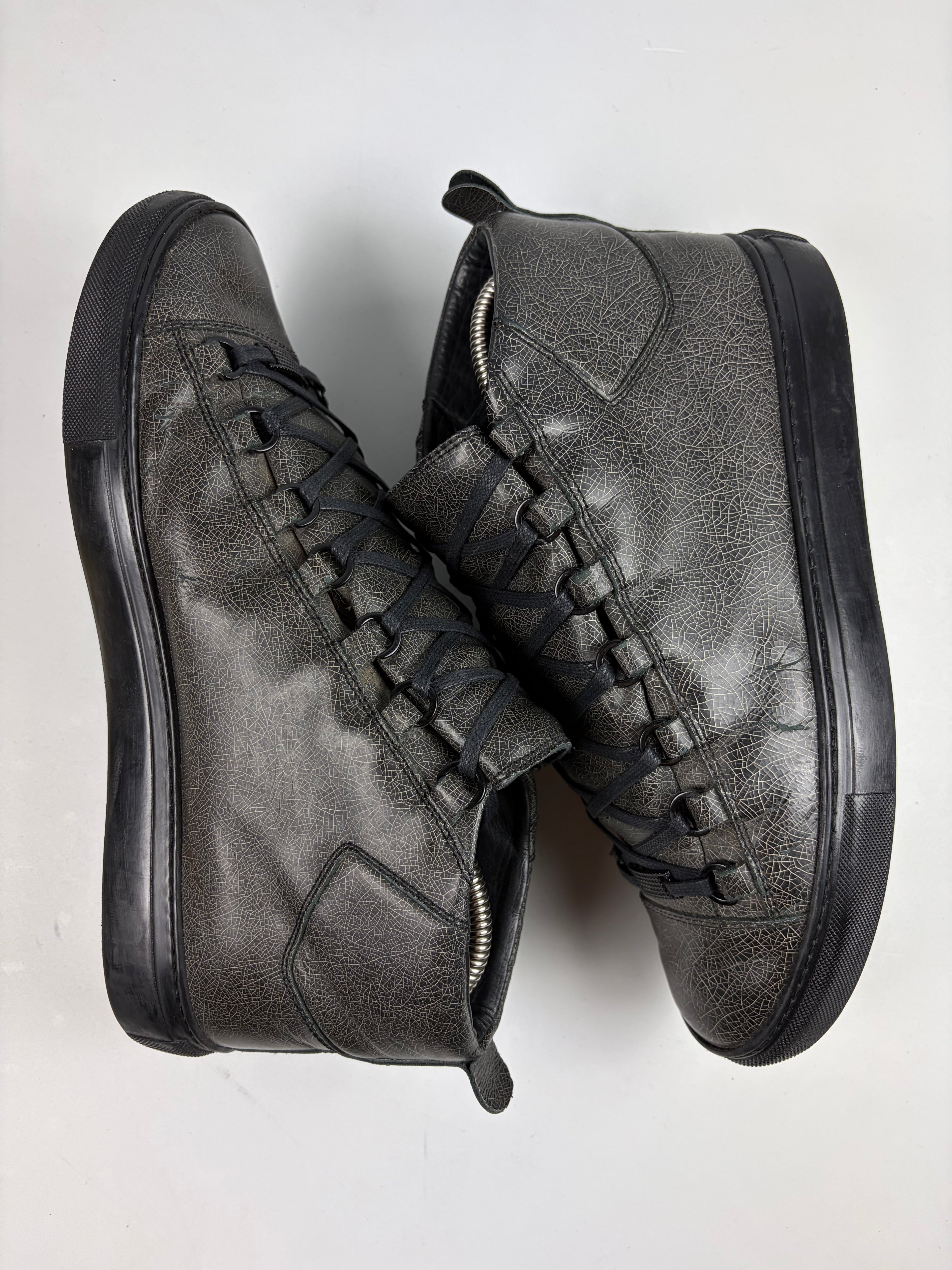 Balenciaga arena ‘Cracked leather’ high tops - eu 41 / us 8 - brown