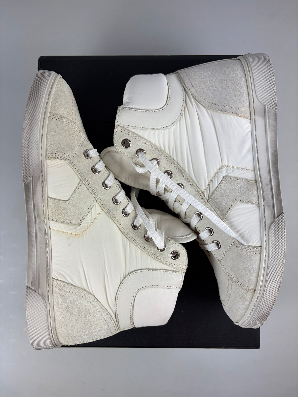 Saint Laurent ‘Smoking Forever’ nylon & suede high tops - eu41/us8/uk7