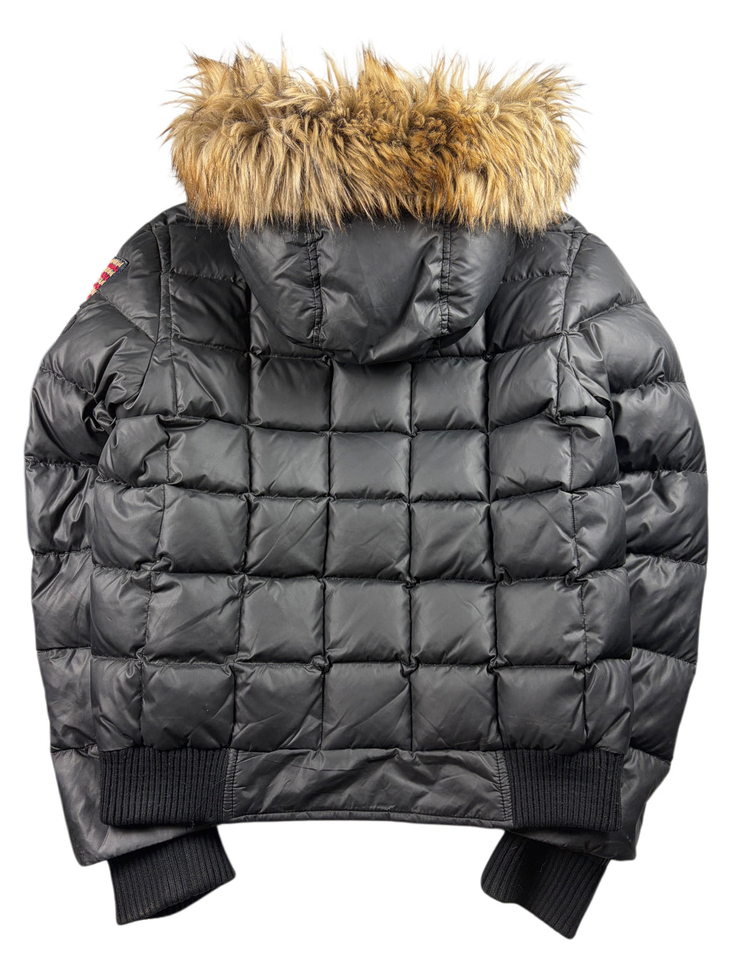 True Religion faux fur hooded down puffer jacket - men’s L/XL - black