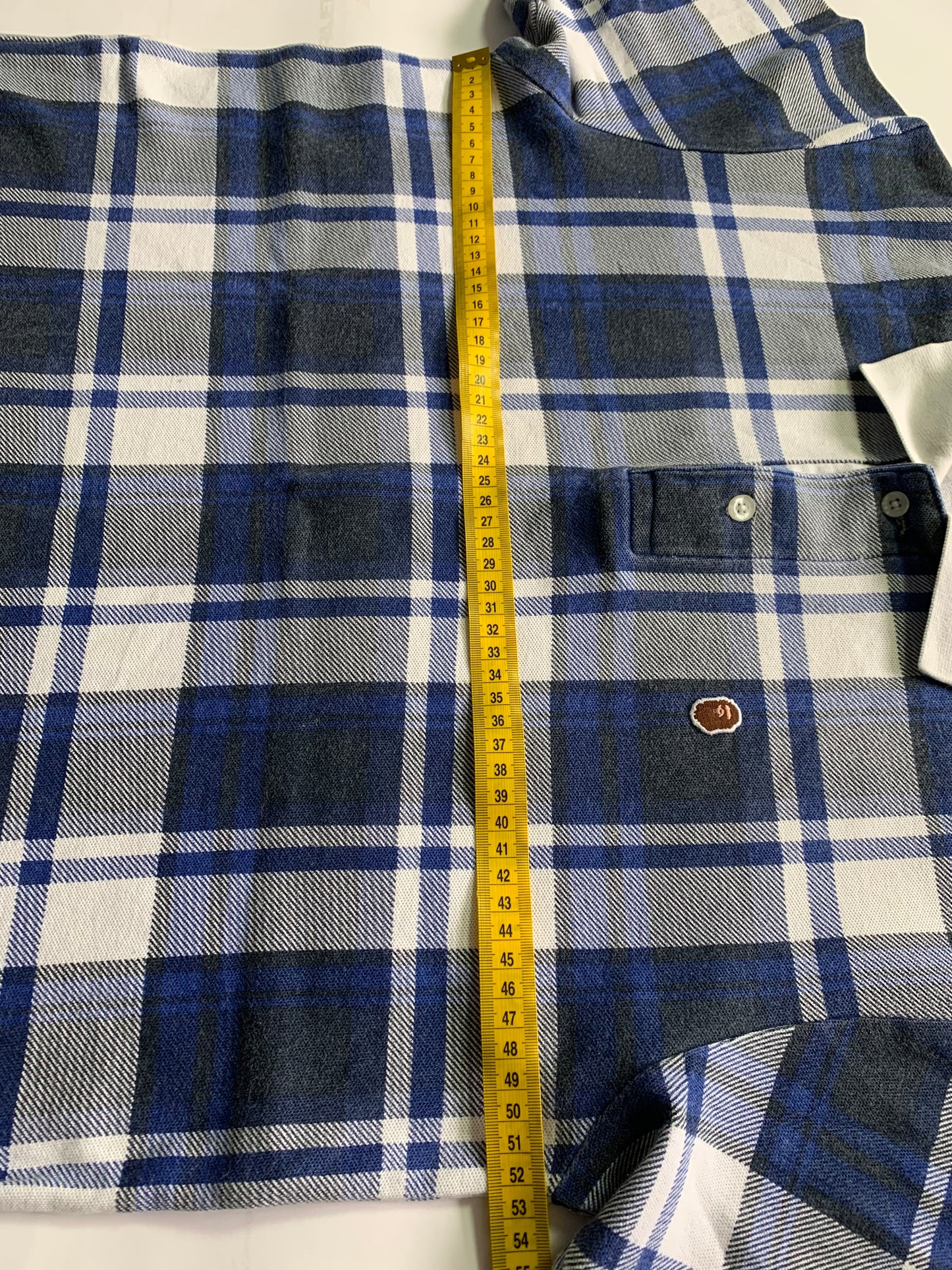 Vintage 2007 BAPE plaid polo T-shirt (M)