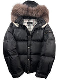 00’s BURBERRY Black Label real fur down jacket (S/M) - black