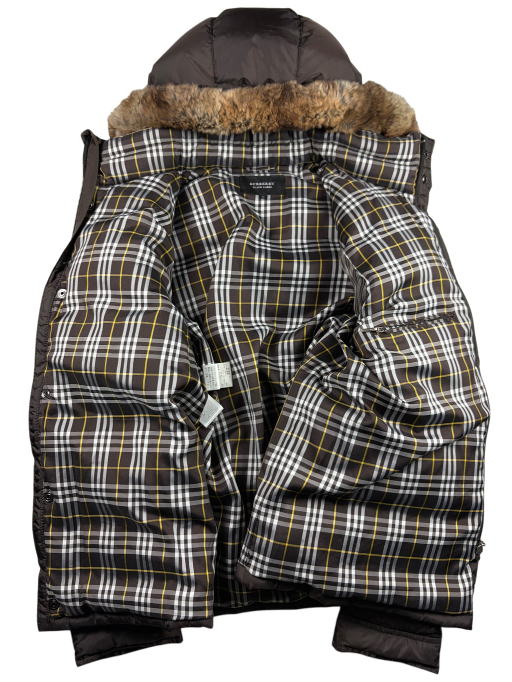 00’s BURBERRY Black Label real fur down jacket (LL) - olive green