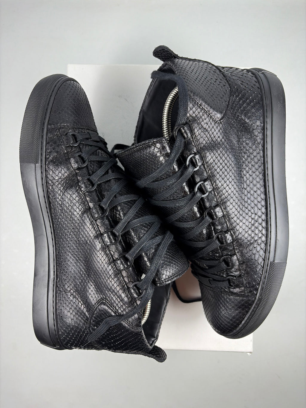 Balenciaga arena ‘Python Skin’ high tops - eu 42 / us 9  - black