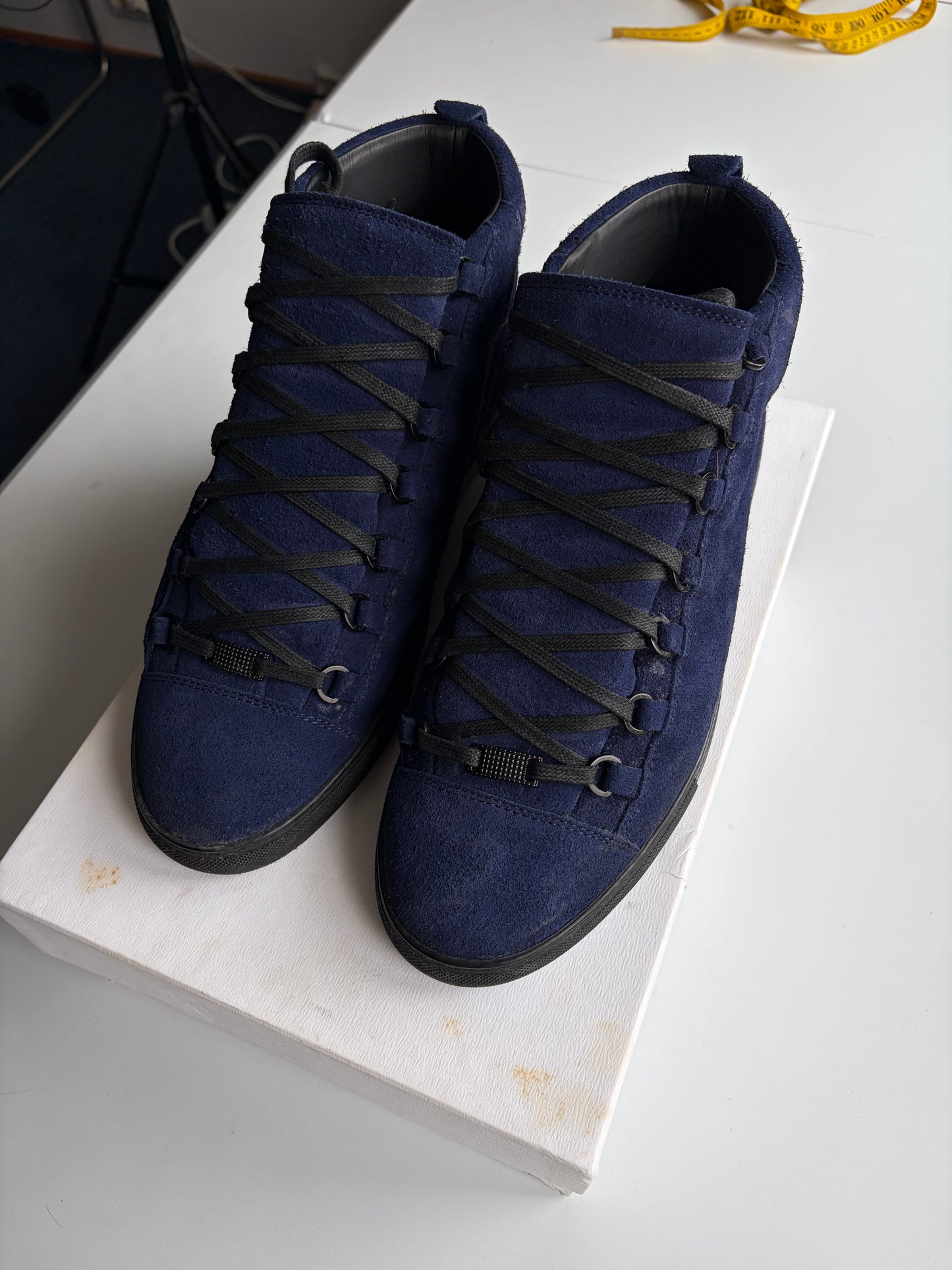 Balenciaga arene blue suede high tops - eu 44 - dark blue