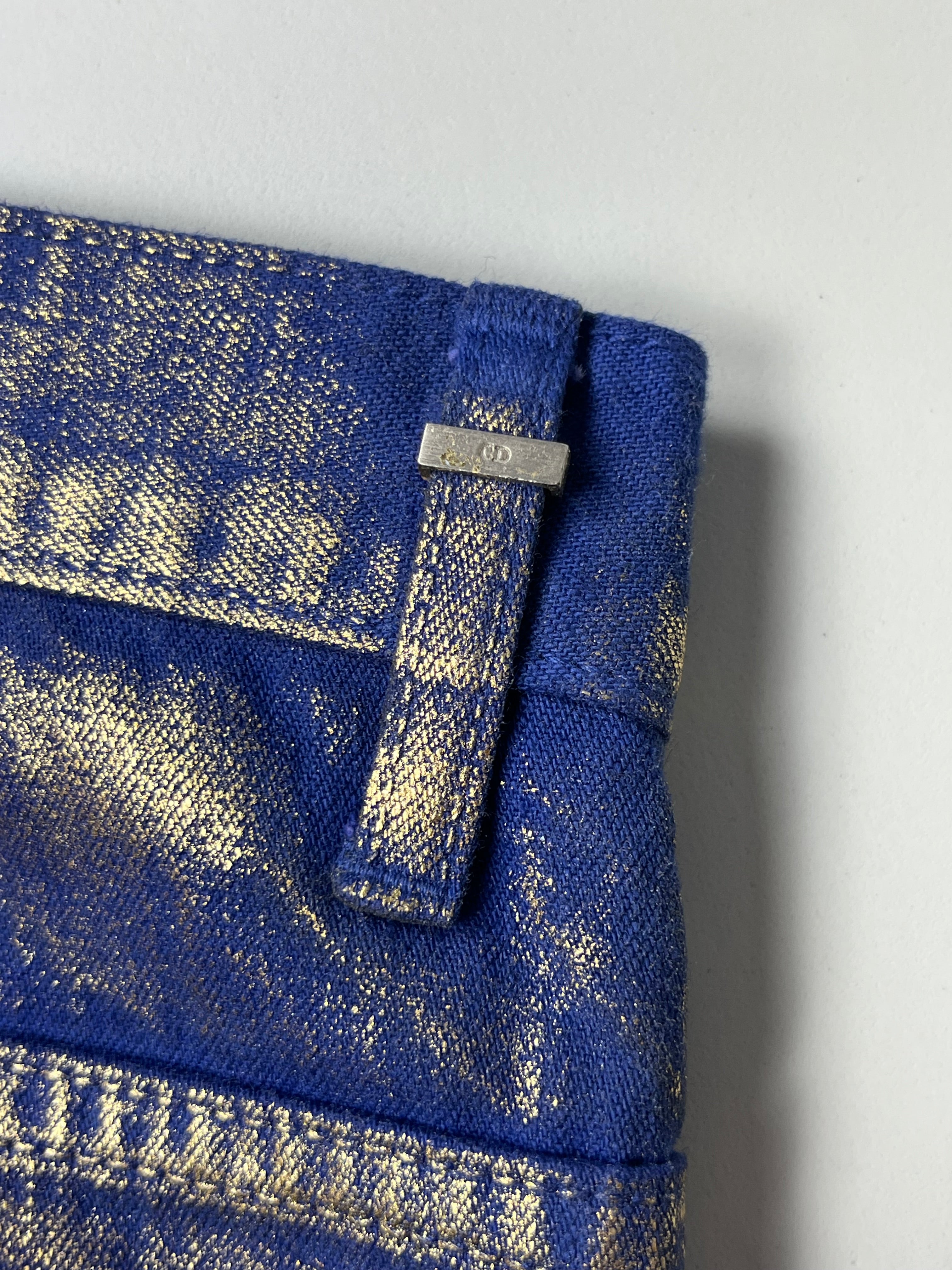 2009 DIOR ‘Planisphere’ gold luster jeans