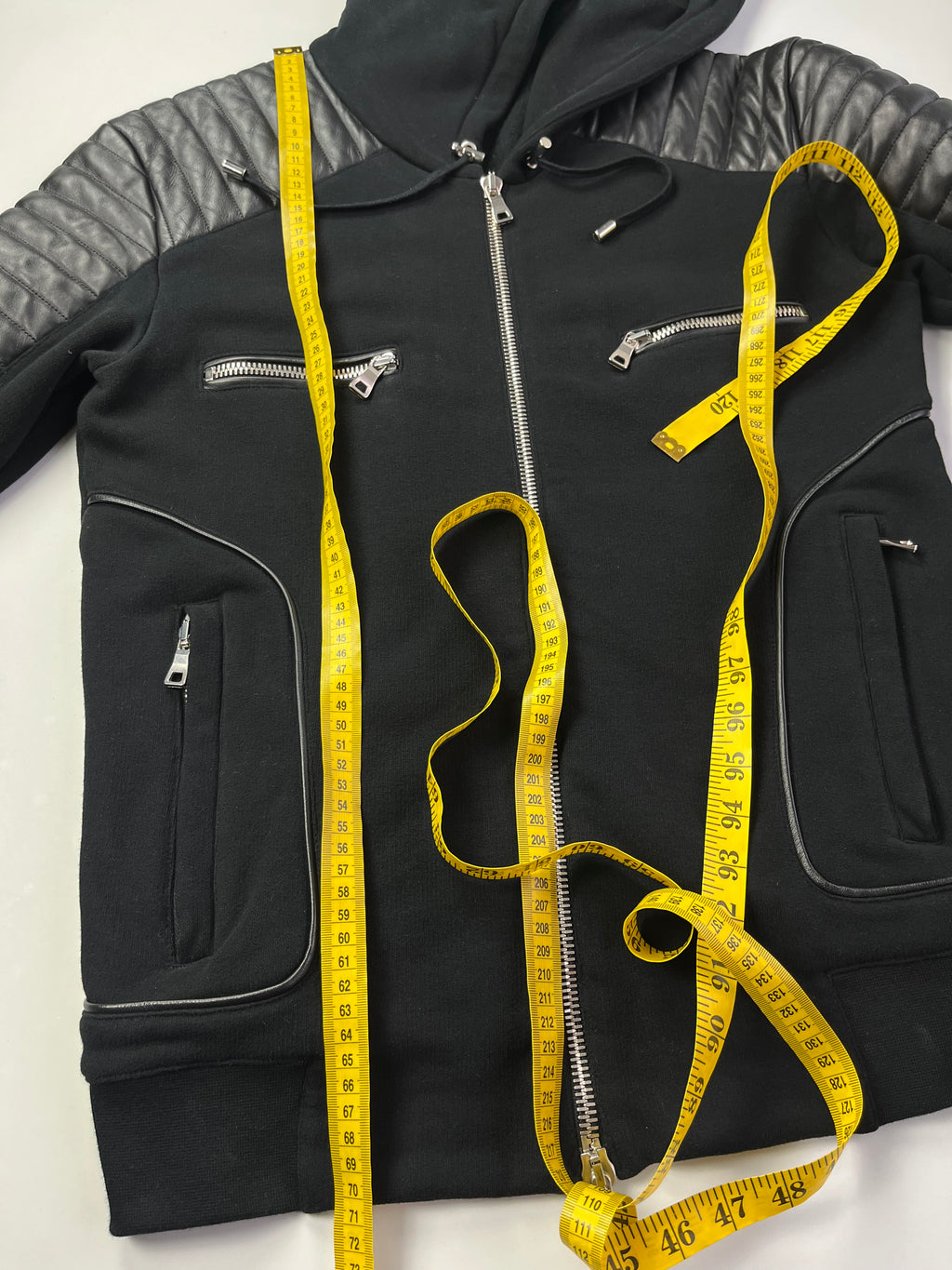 BALMAIN zip up hoodie - size L - black