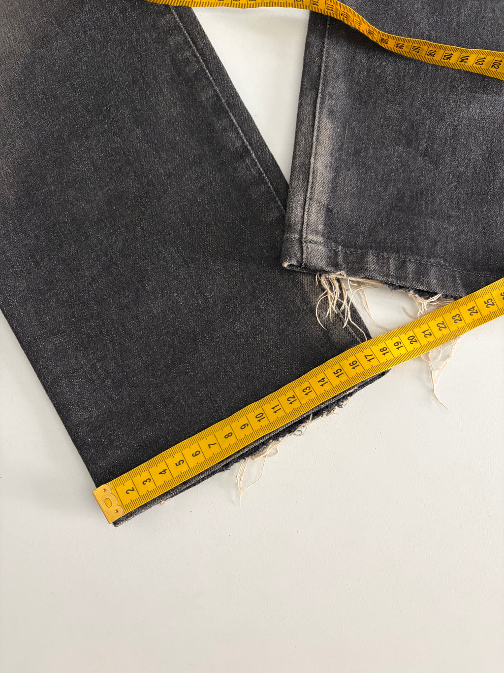BALMAIN distressed ribbed biker denim - 36