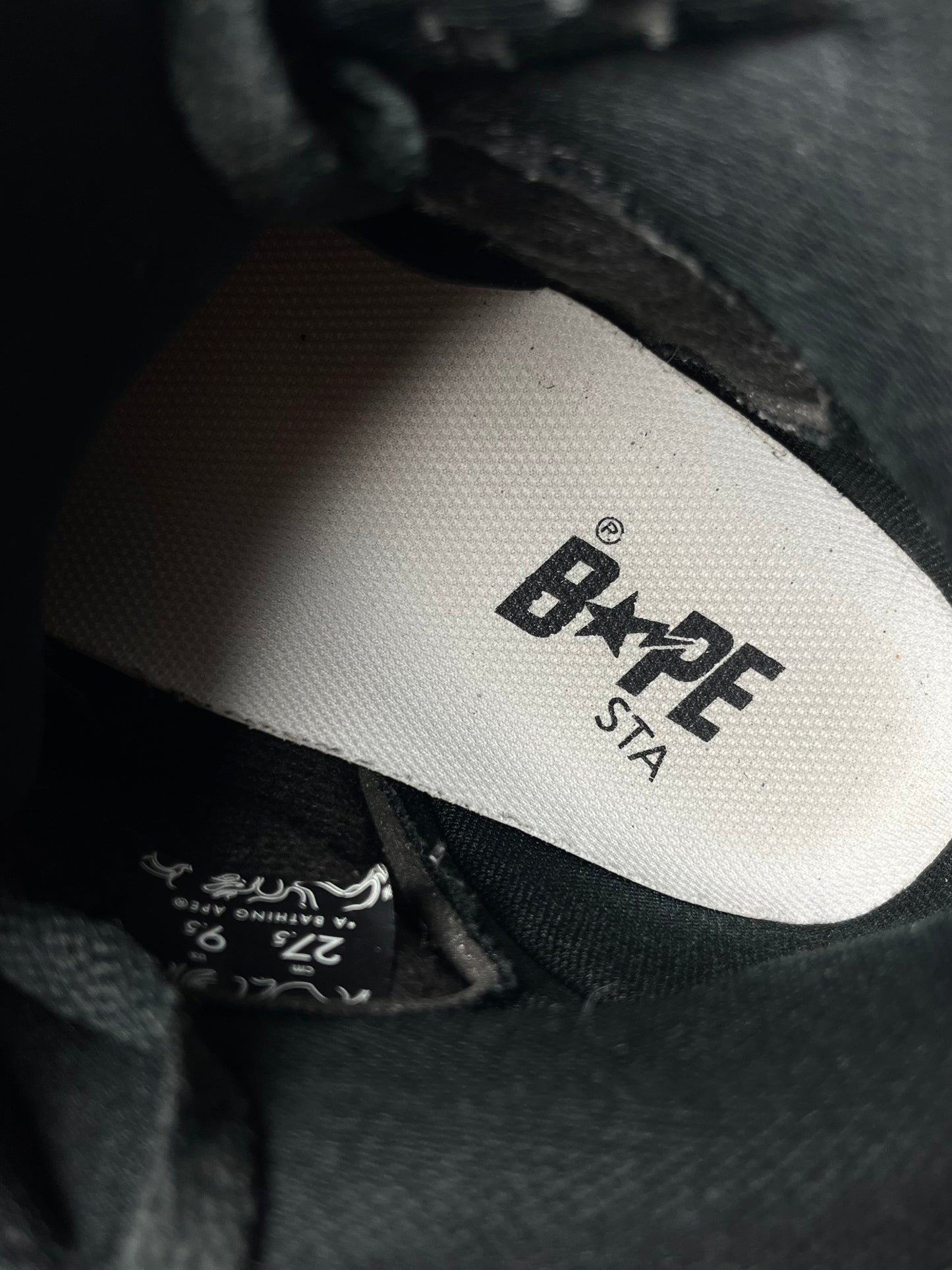 2012 BAPE high top snake skin sneakers - EU 42.5 / 43 - black