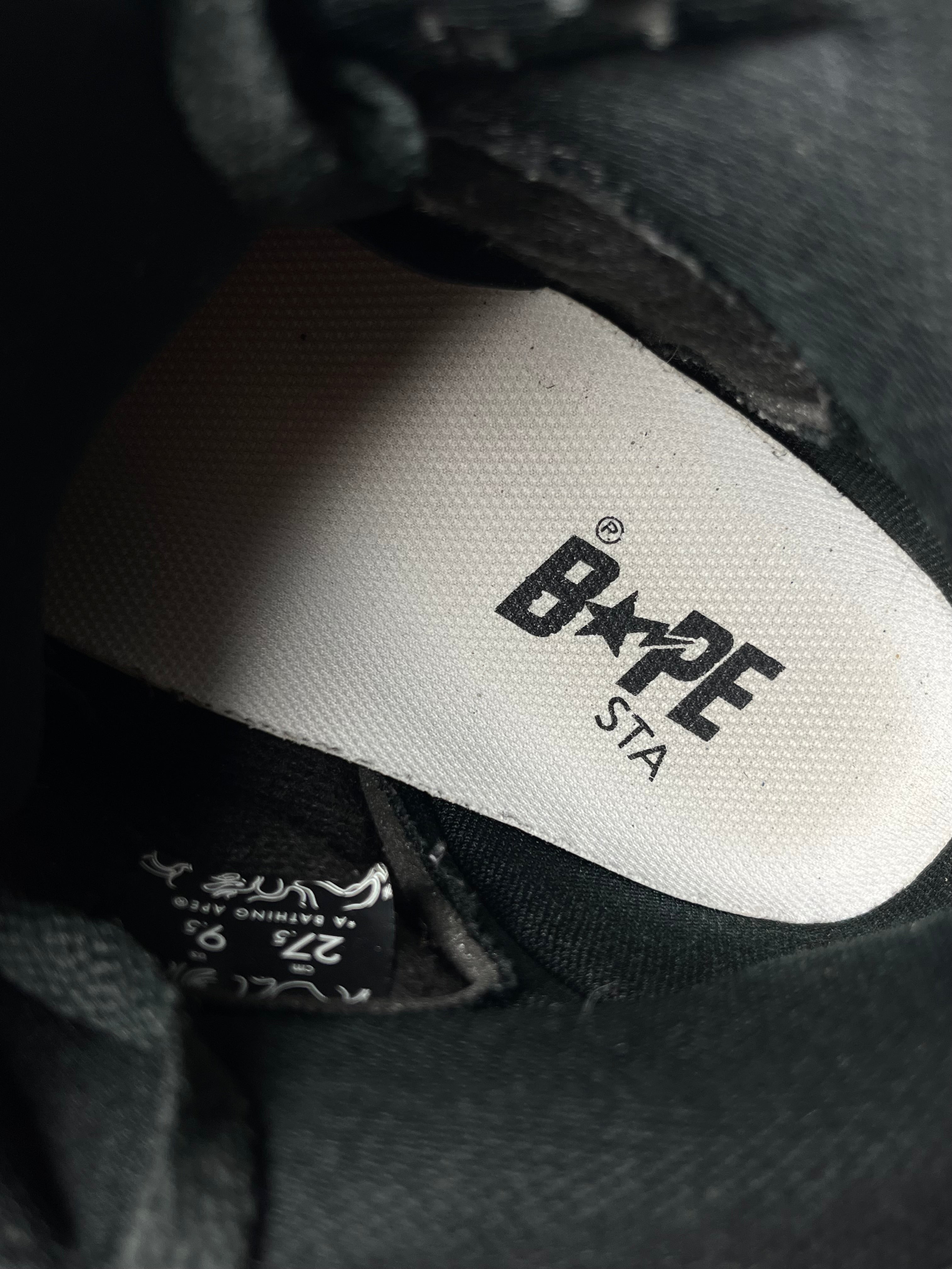2012 BAPE high top snake skin sneakers - EU 42.5 / 43 - black