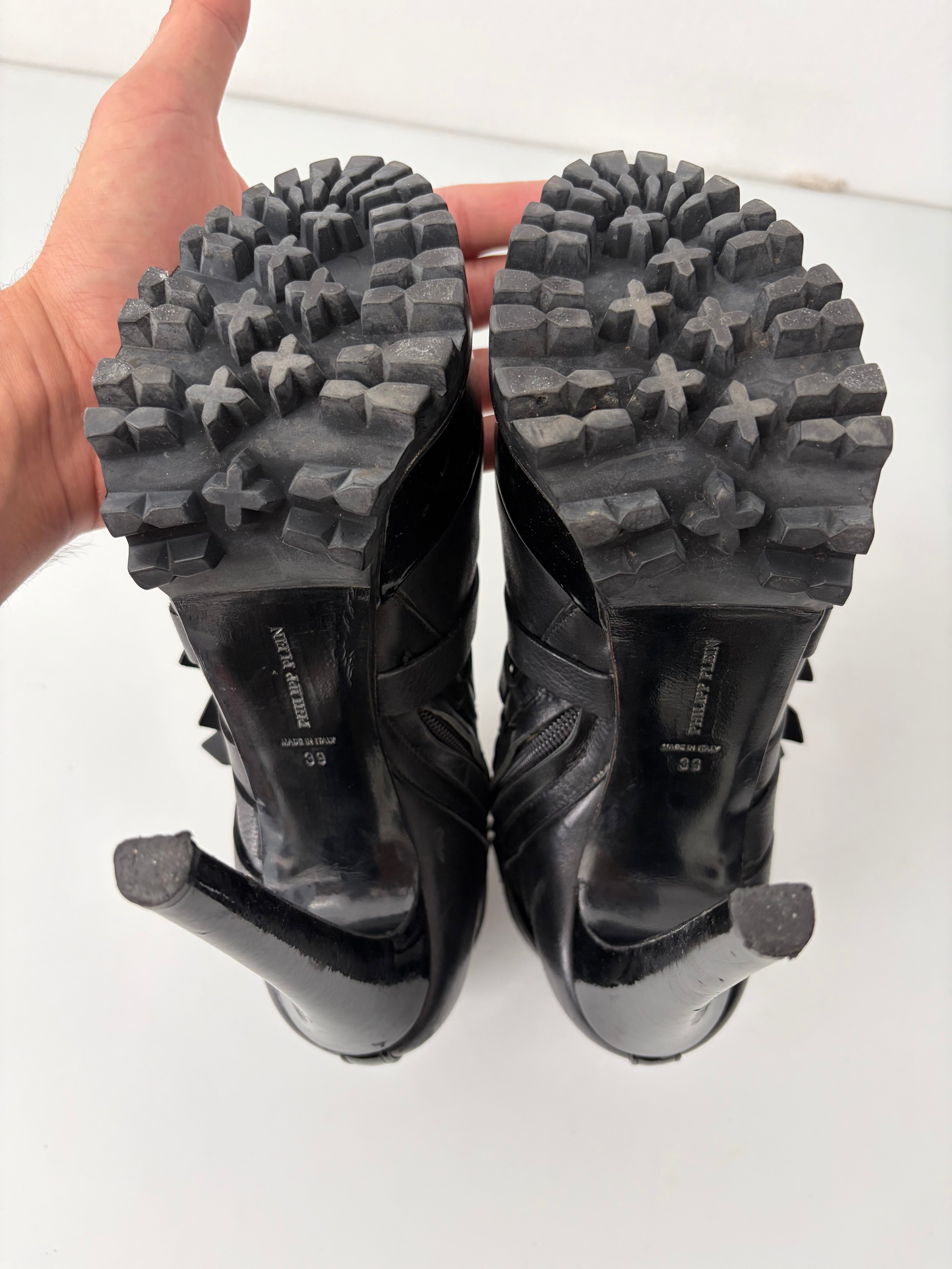 Philipp Plein leather high heel sole boots - eu 39