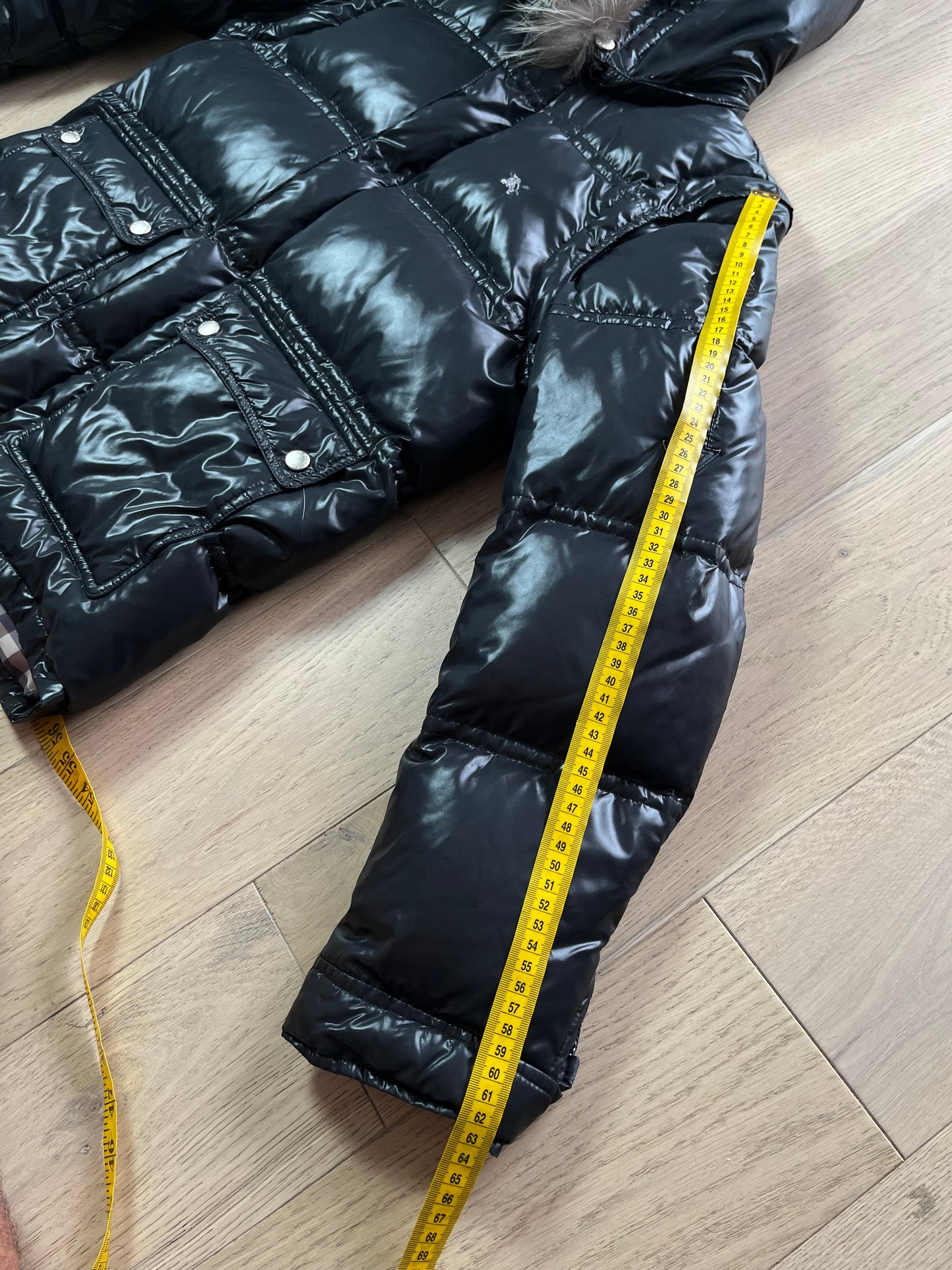 00’s BURBERRY made in Japan real fur down jacket (S/M) - black