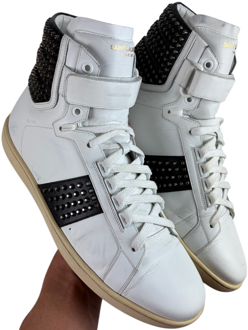 Saint Laurent Paris AW/14 studded high tops - eu 45 / us 12