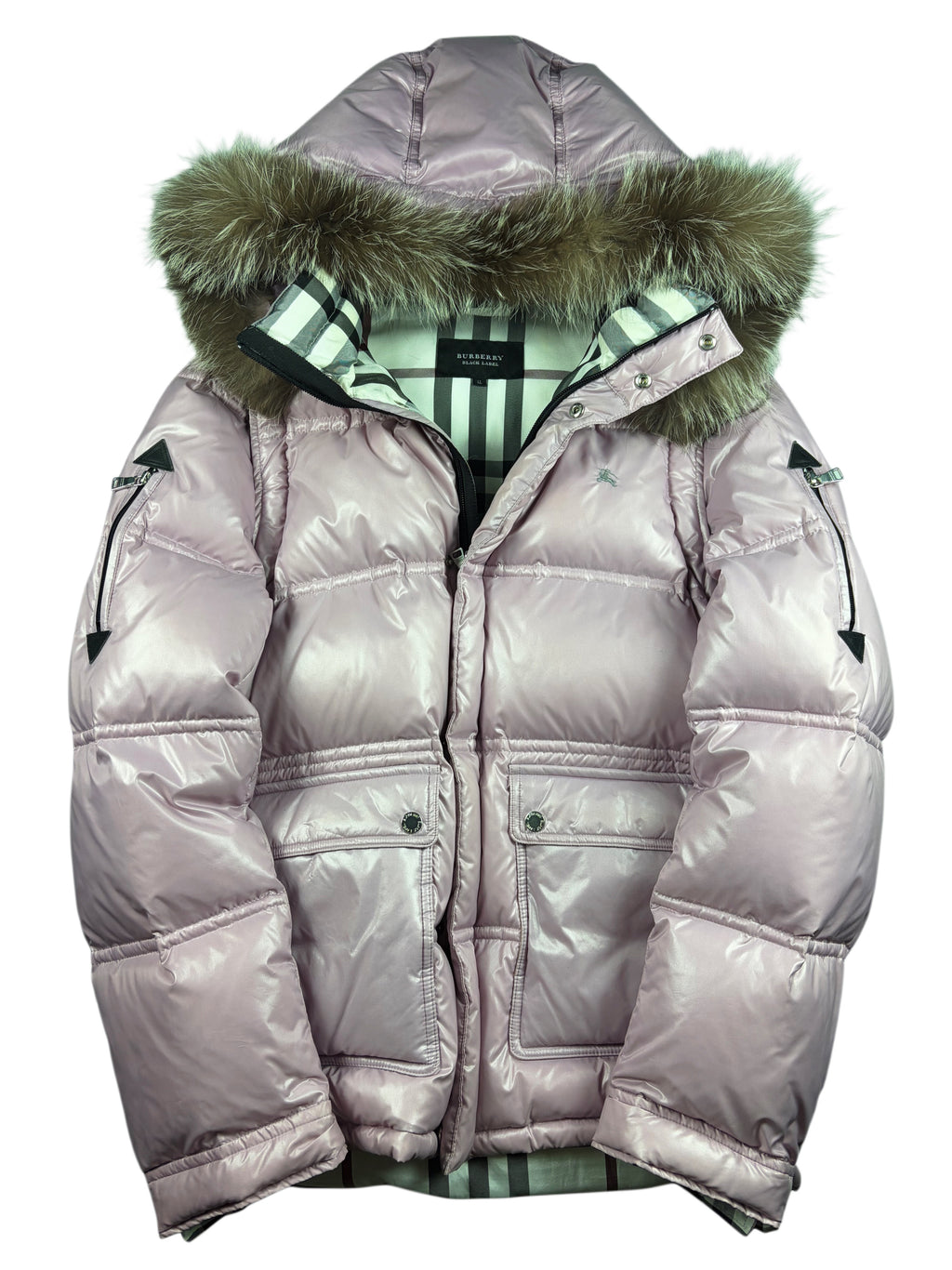 00’s BURBERRY Black Label real fur down jacket (LL) - pink