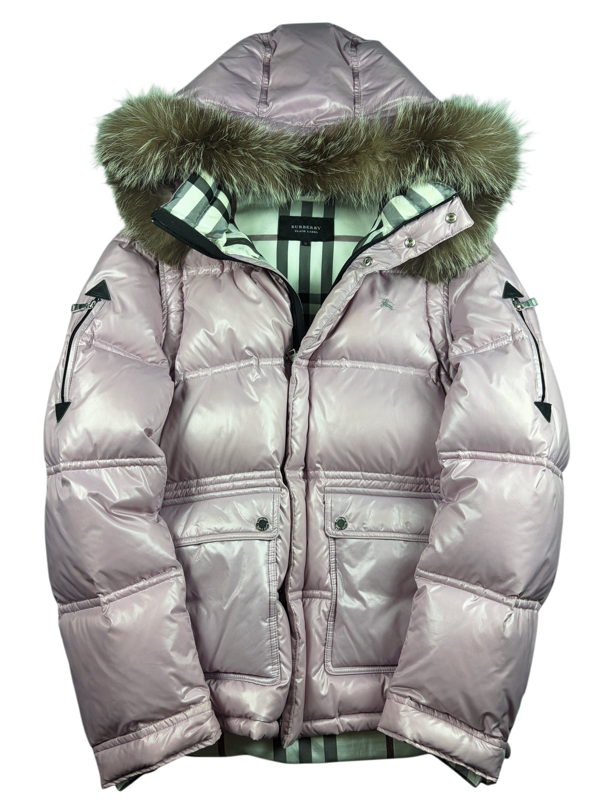 00’s BURBERRY Black Label real fur down jacket (LL) - pink