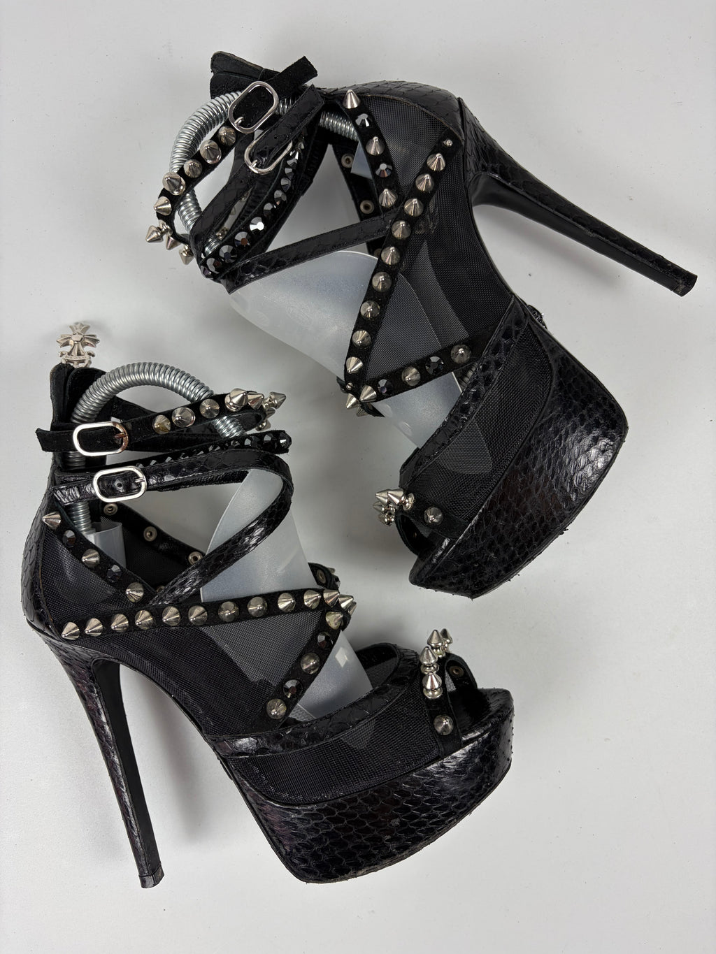Philipp Plein heavily studded stiletto platform sandals - eu 36.5
