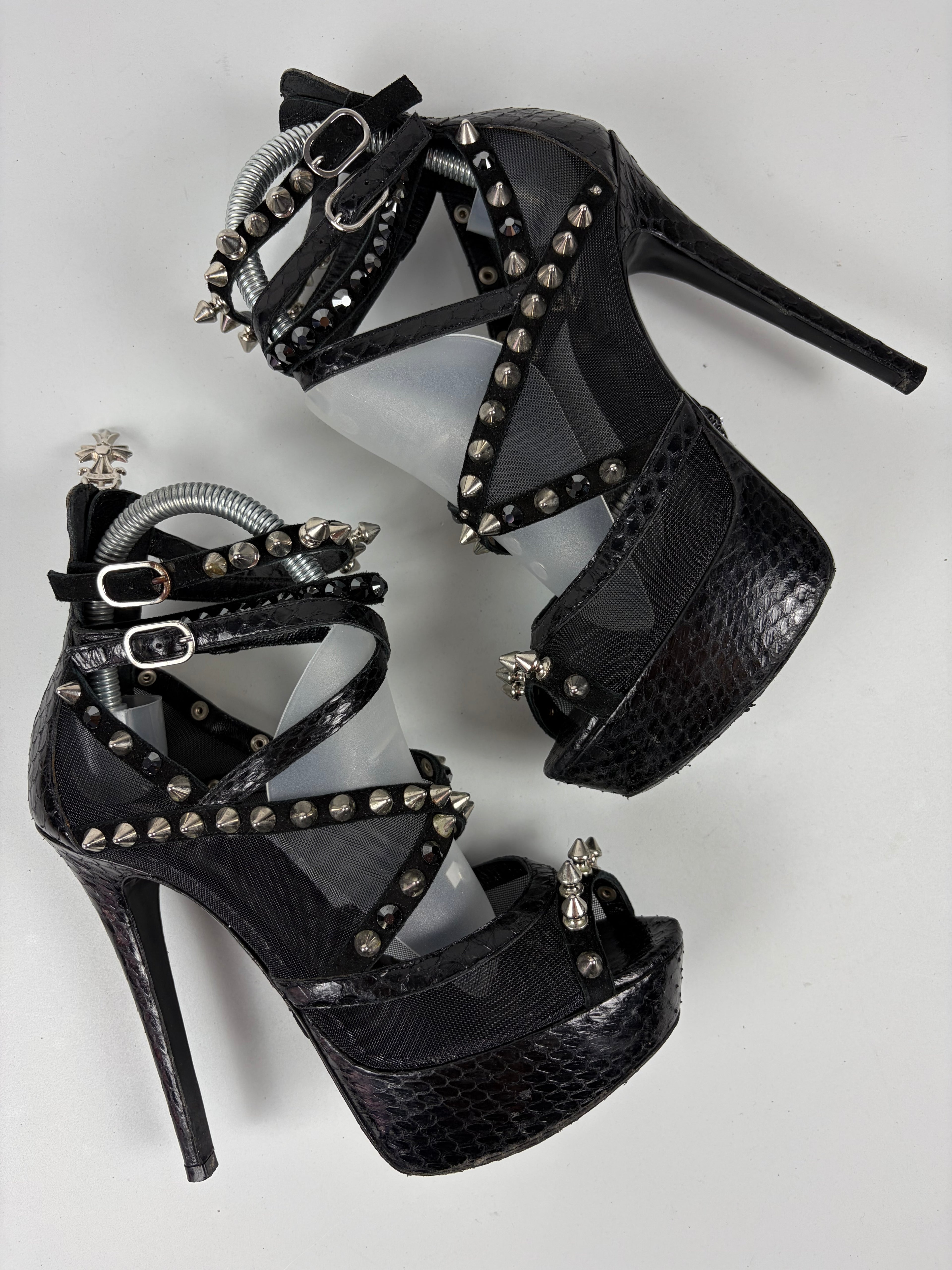 Philipp Plein heavily studded stiletto platform sandals - eu 36.5
