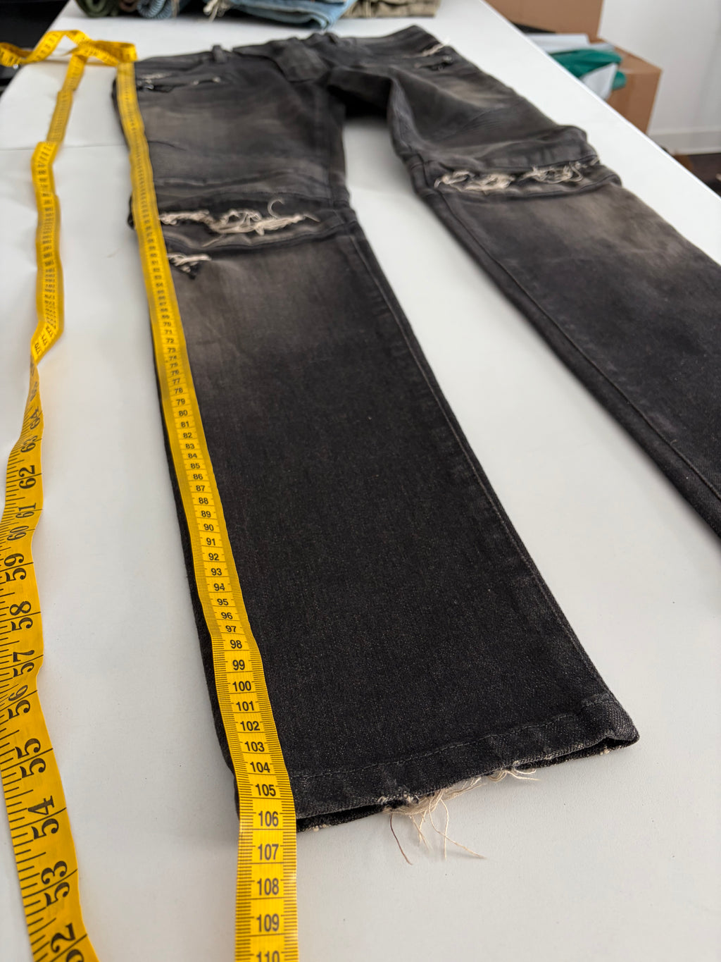 BALMAIN distressed ribbed biker denim - 30