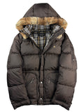 00’s BURBERRY Black Label real rabbit fur down jacket (M/L) - olive green
