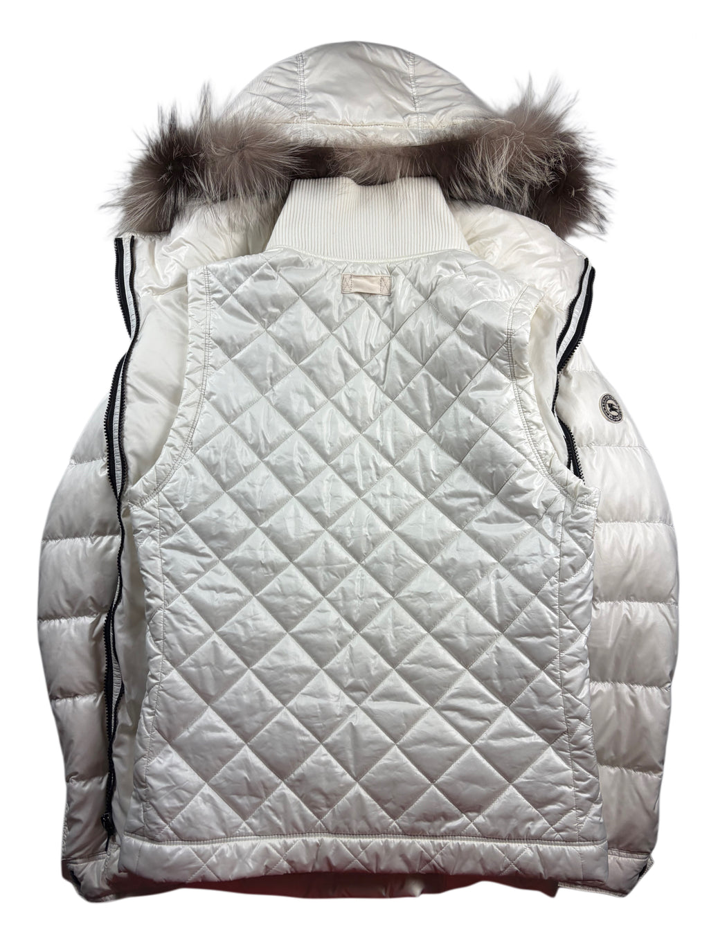 00’s BURBERRY Black Label 2 in 1 real fur down jacket (M/L) - white