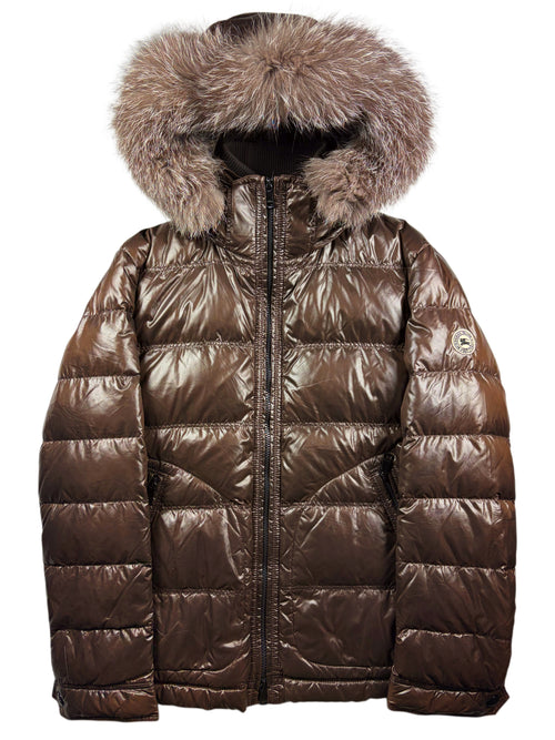 00’s BURBERRY Black Label 2 in 1 real fur down jacket (LL) - brown