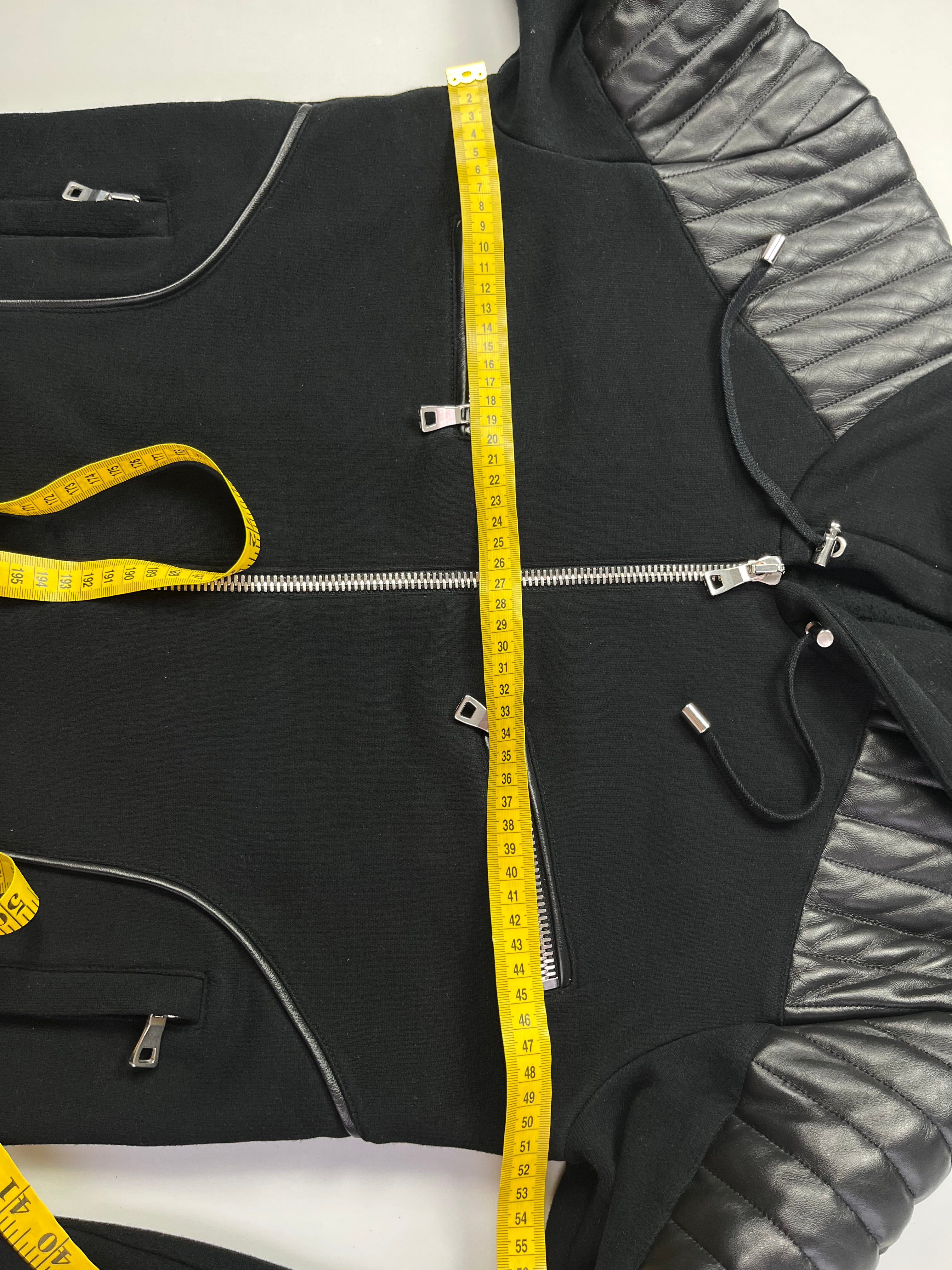BALMAIN zip up hoodie - size L - black