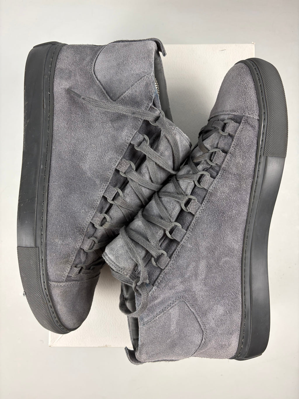Balenciaga arena suede high tops - eu 42 / us 9 - grey
