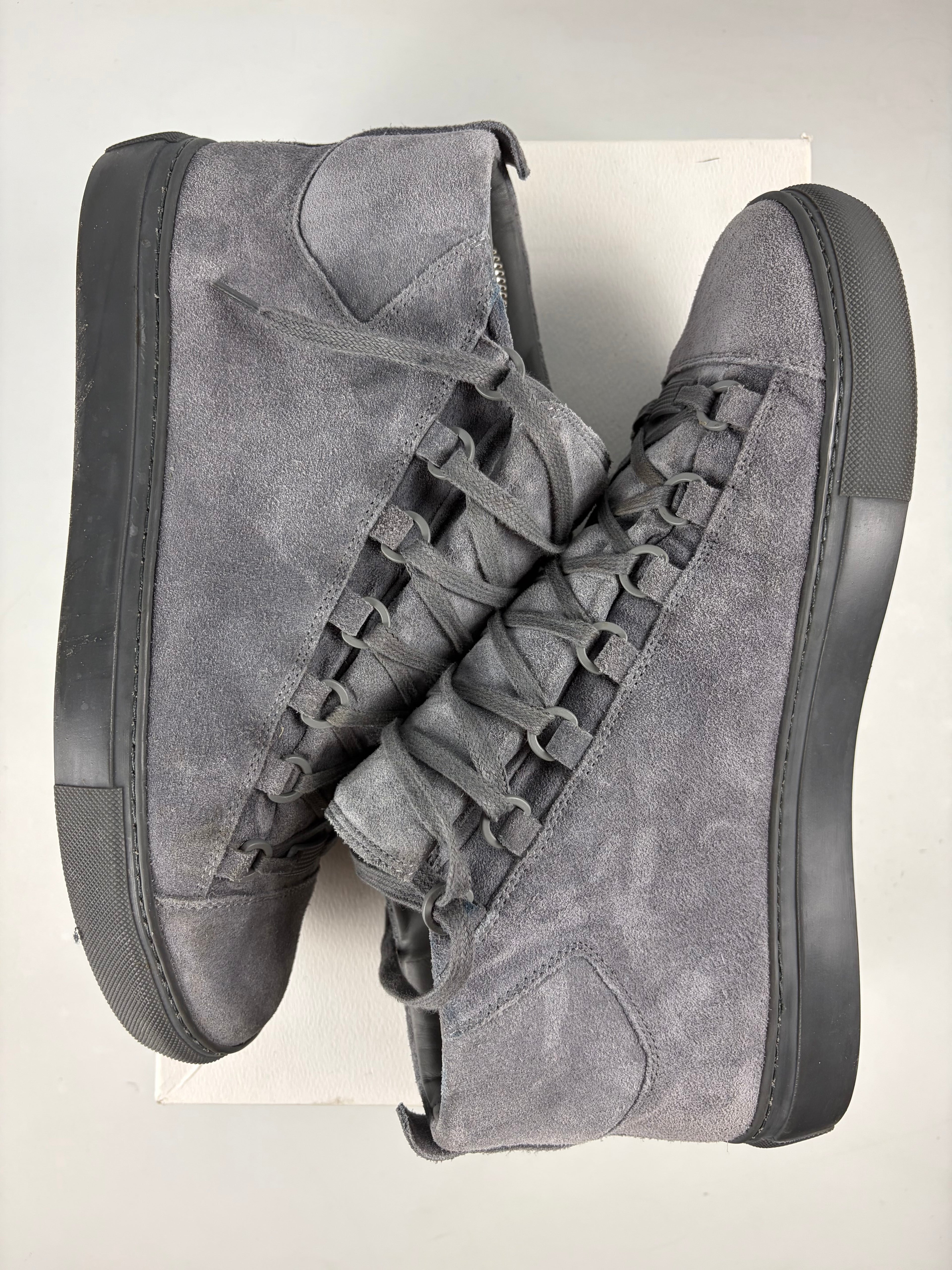 Balenciaga arena suede high tops - eu 42 / us 9 - grey