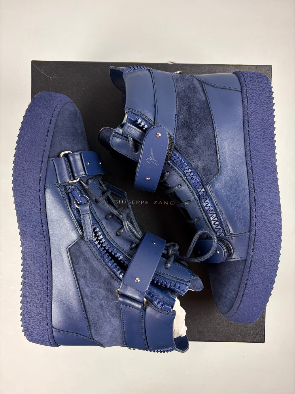 Giuseppe Zanotti COBY MATT high tops - eu 41 / us 8 / uk 7.5 - blue - brand new
