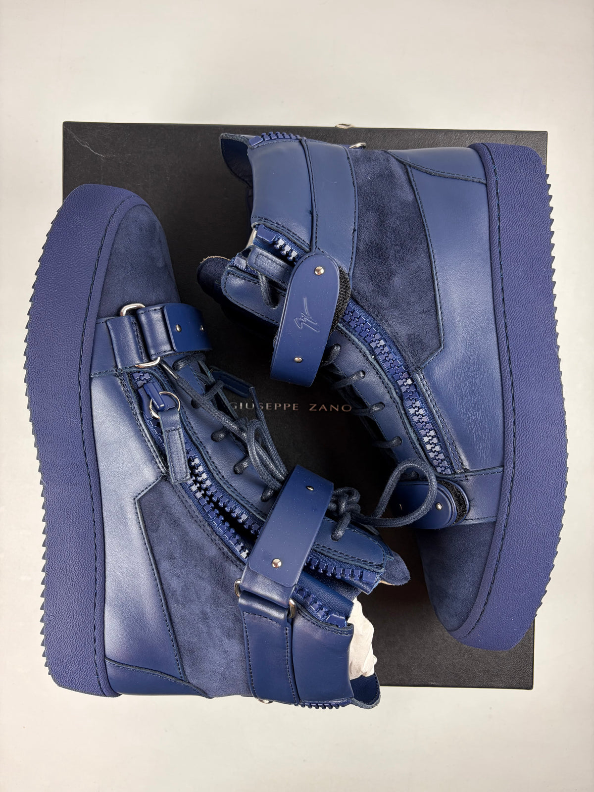 Giuseppe Zanotti COBY MATT high tops - eu 41 / us 8 / uk 7.5 - blue - brand new