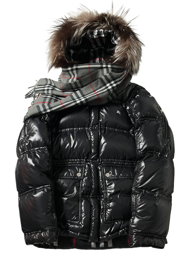 00’s BURBERRY made in Japan real fur down jacket (M/L) - black