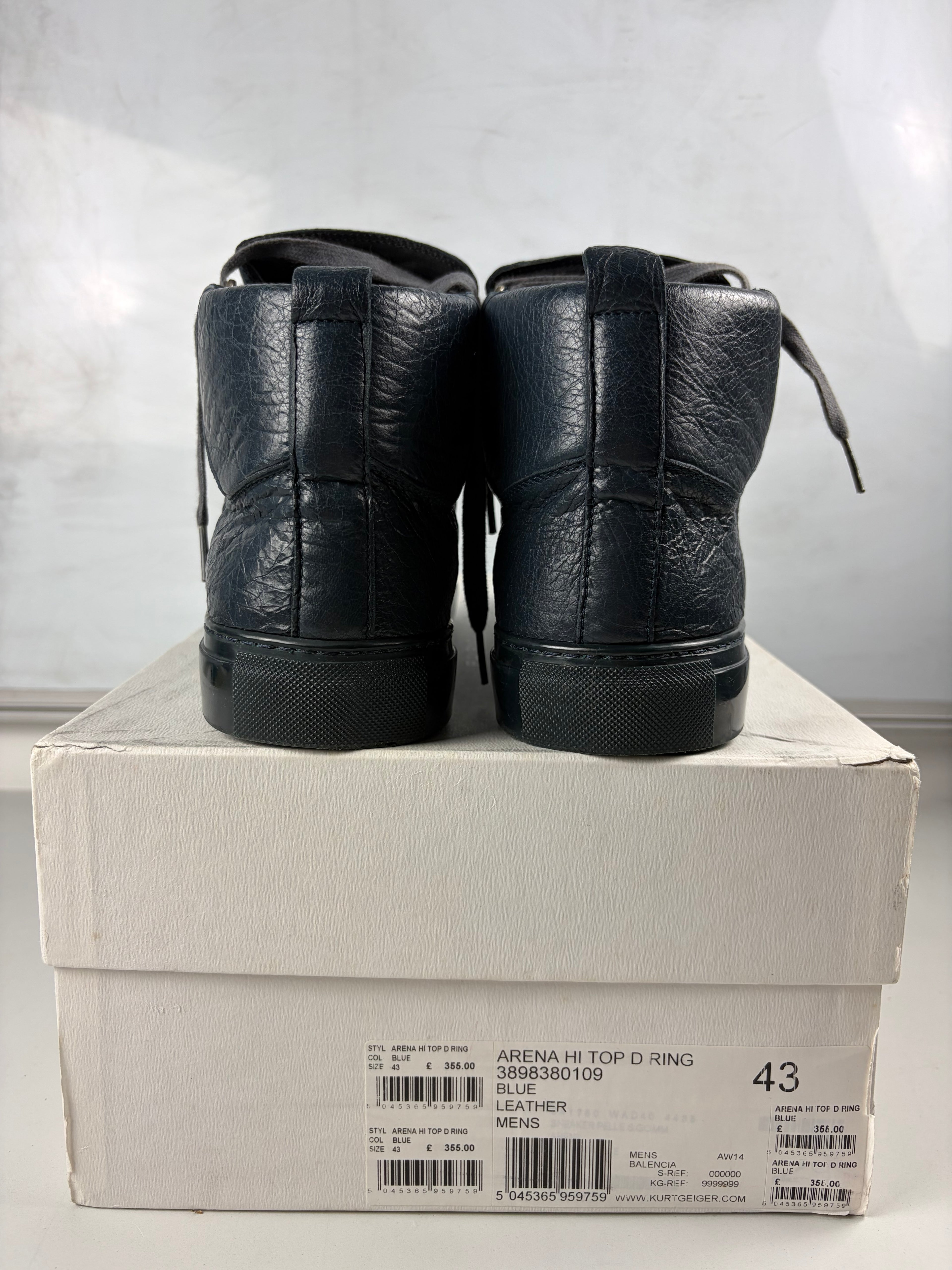 Balenciaga arena high tops - eu 43 / us 10 - navy blue