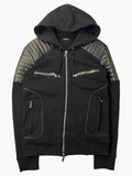 BALMAIN zip up hoodie - size L - black