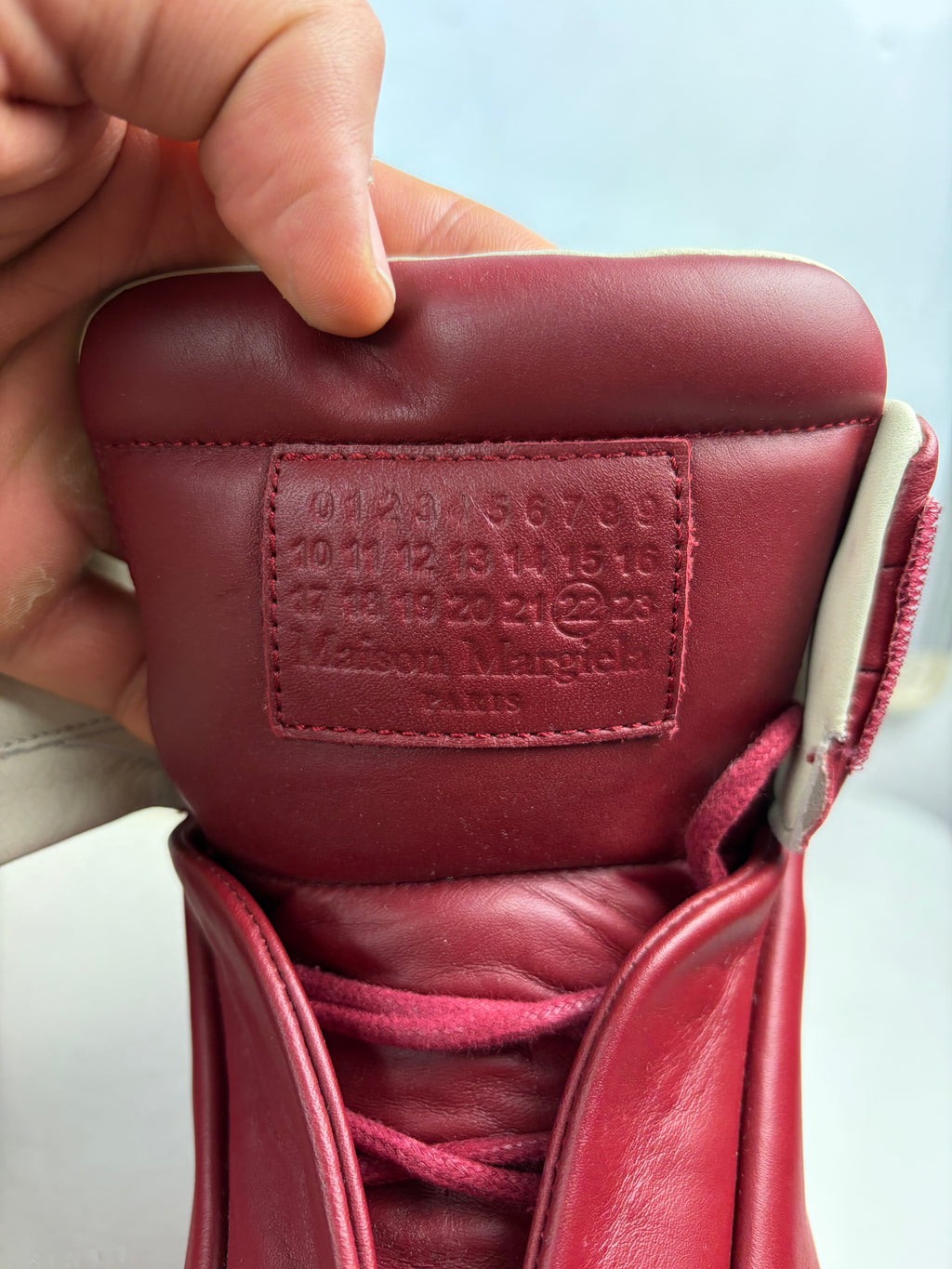 Maison Margiela Future high tops - eu 41 / us 8 / uk 7 - burgundy