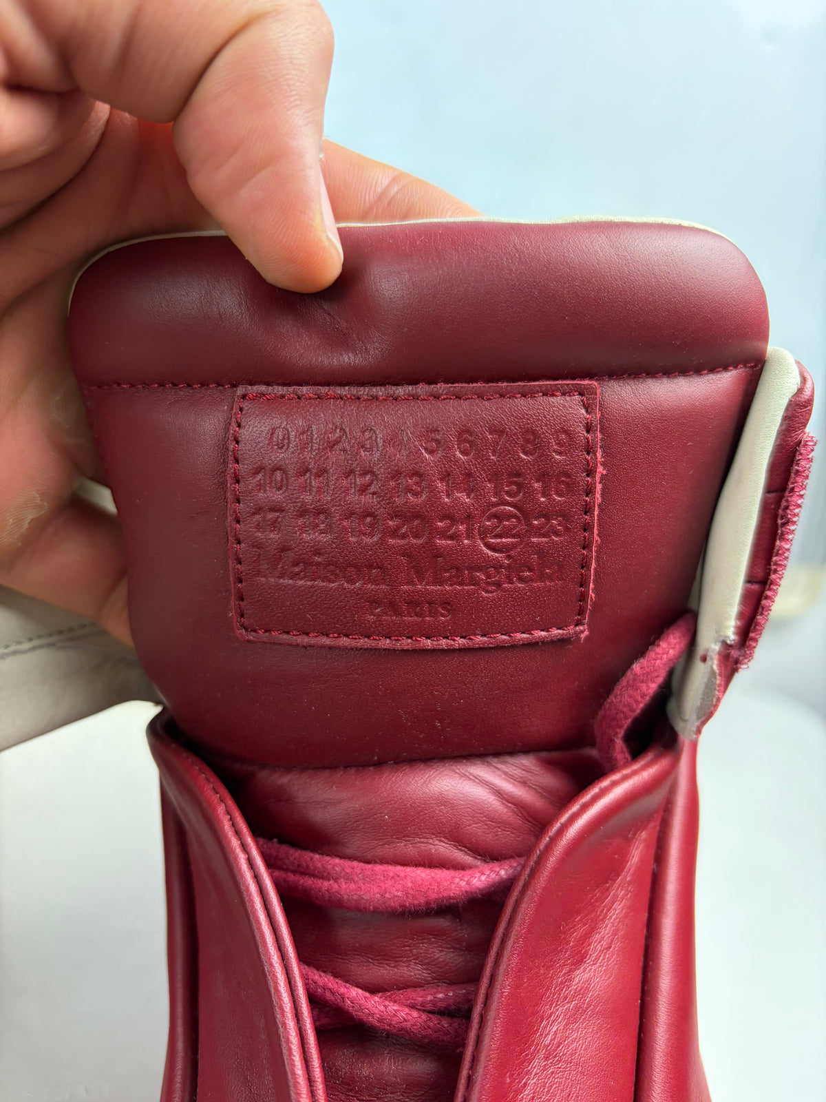 Maison Margiela Future high tops - eu 41 / us 8 / uk 7 - burgundy