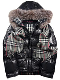 2009 BURBERRY Black Label convertible real fur down jacket / vest (M/L) - black