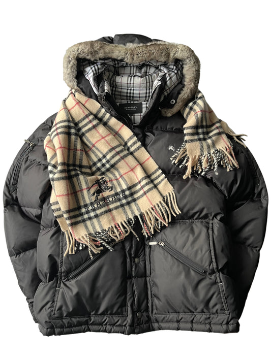 00’s BURBERRY made in Japan real fur down jacket (L)