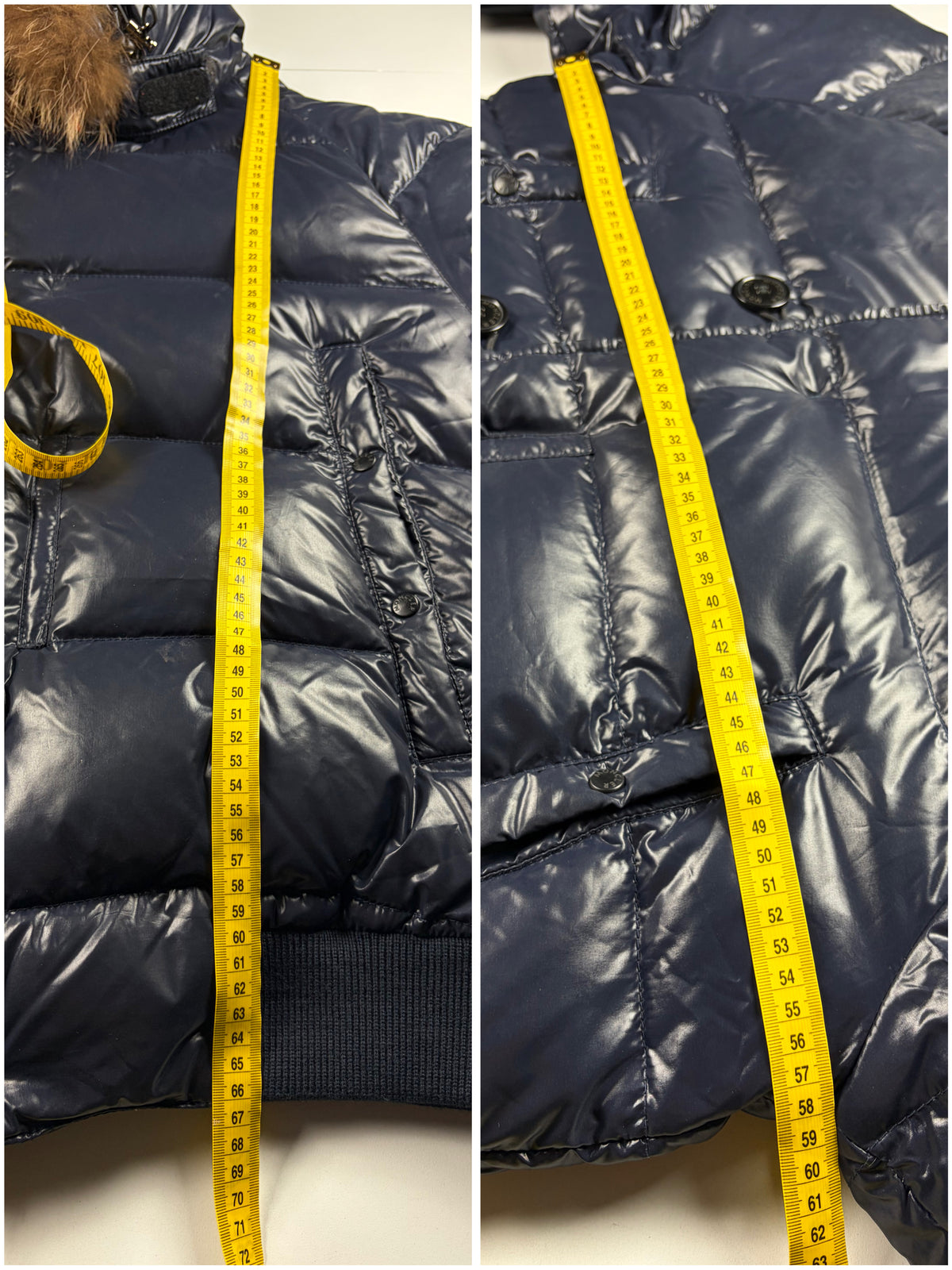 2010’s MONCLER real fur down jacket - men’s size 3 (L) - navy blue
