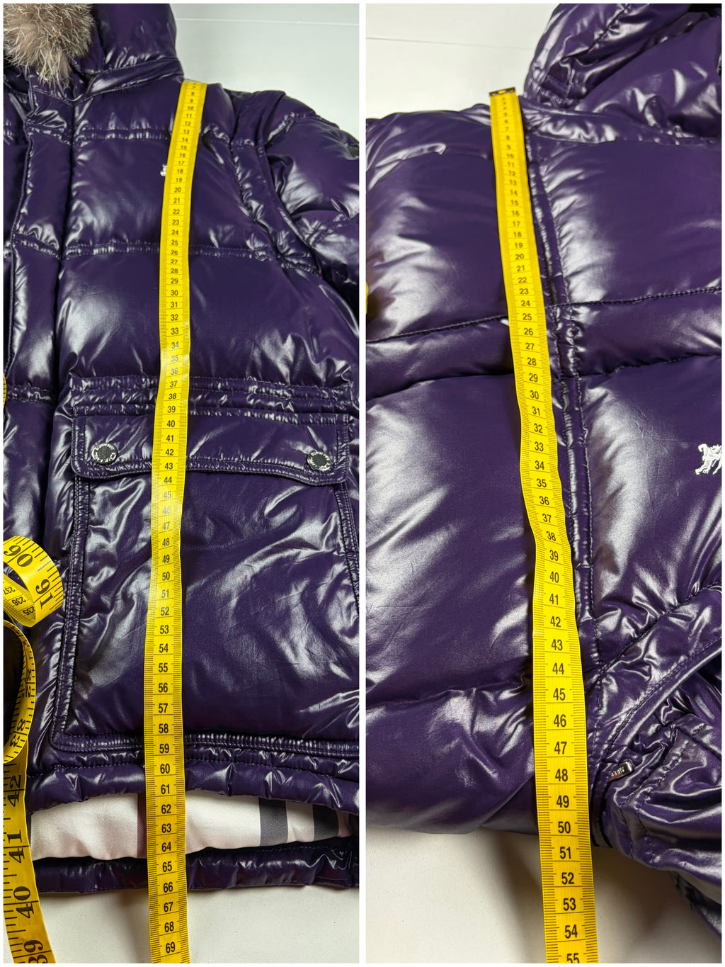 00’s BURBERRY Black Label real fur down jacket (XS/S) - purple