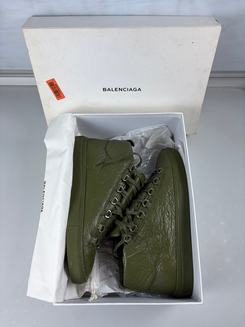 Balenciaga arena high tops - eu 43 / us 10 - khaki green