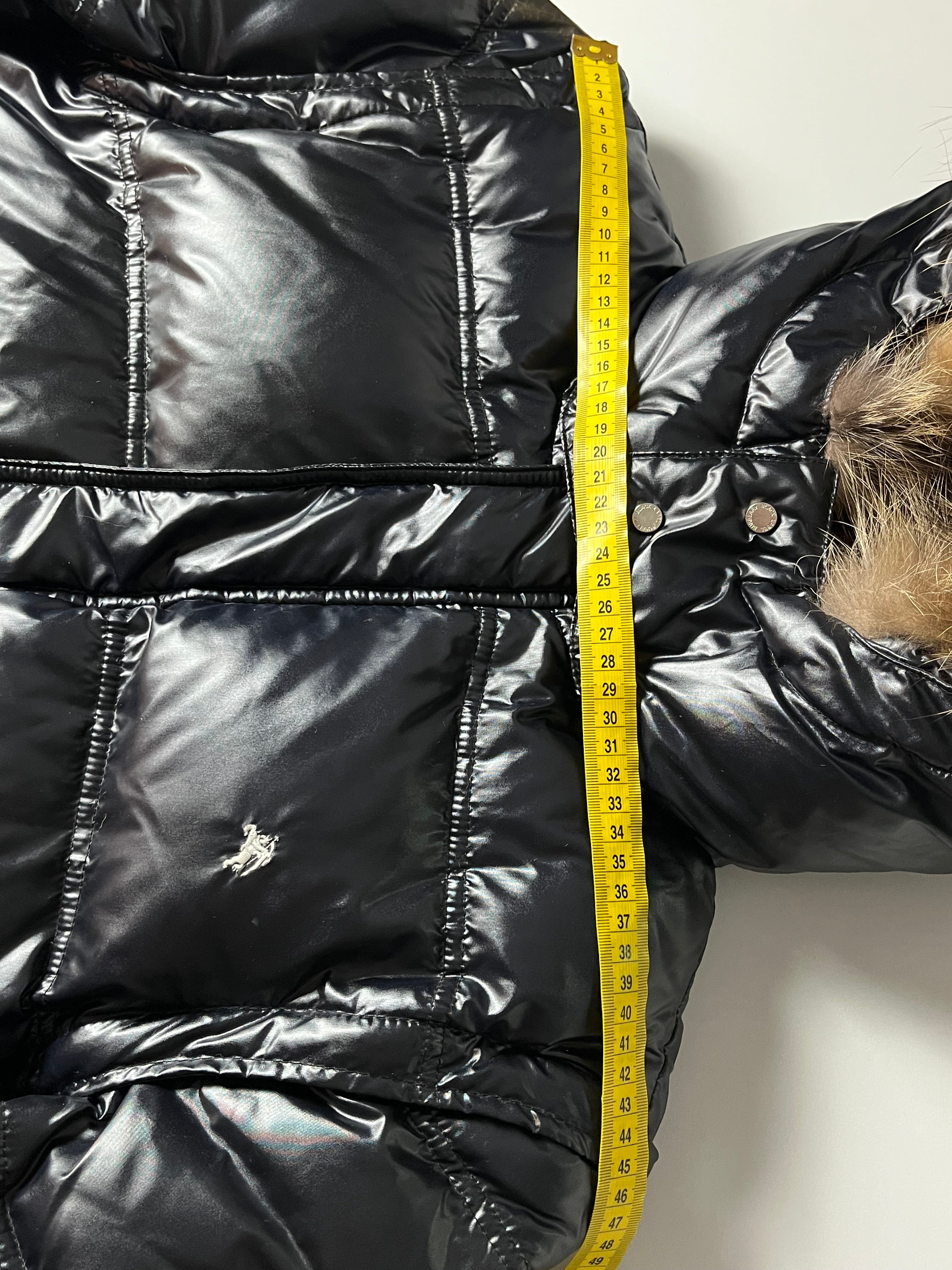 00’s BURBERRY made in Japan real fur down waxed jacket (M/L) - black