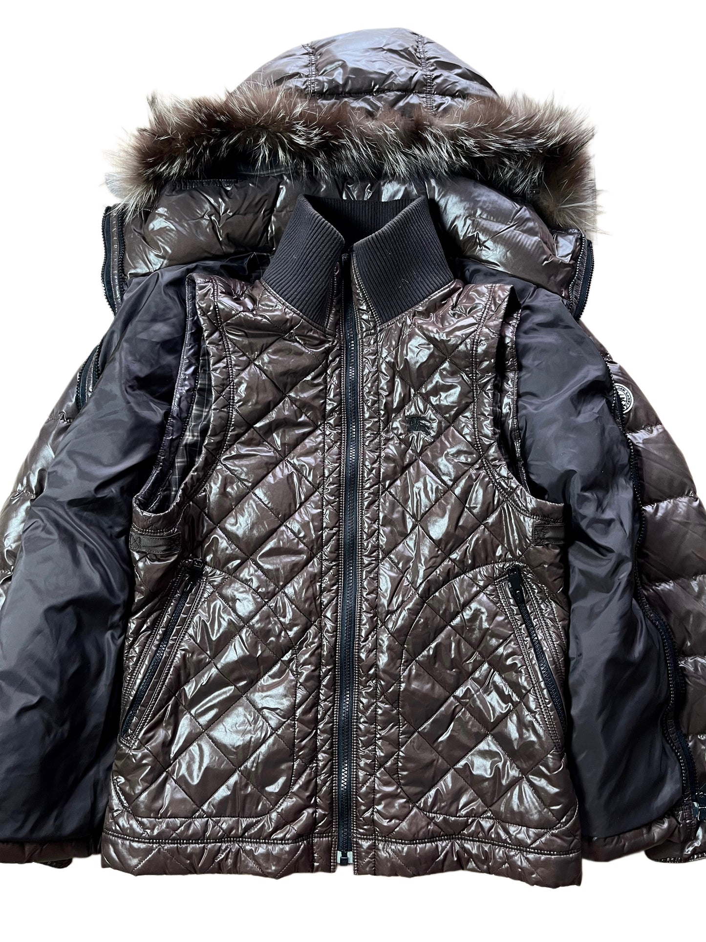 00’s BURBERRY made in Japan 2 in 1 down jacket (M/L) - brown