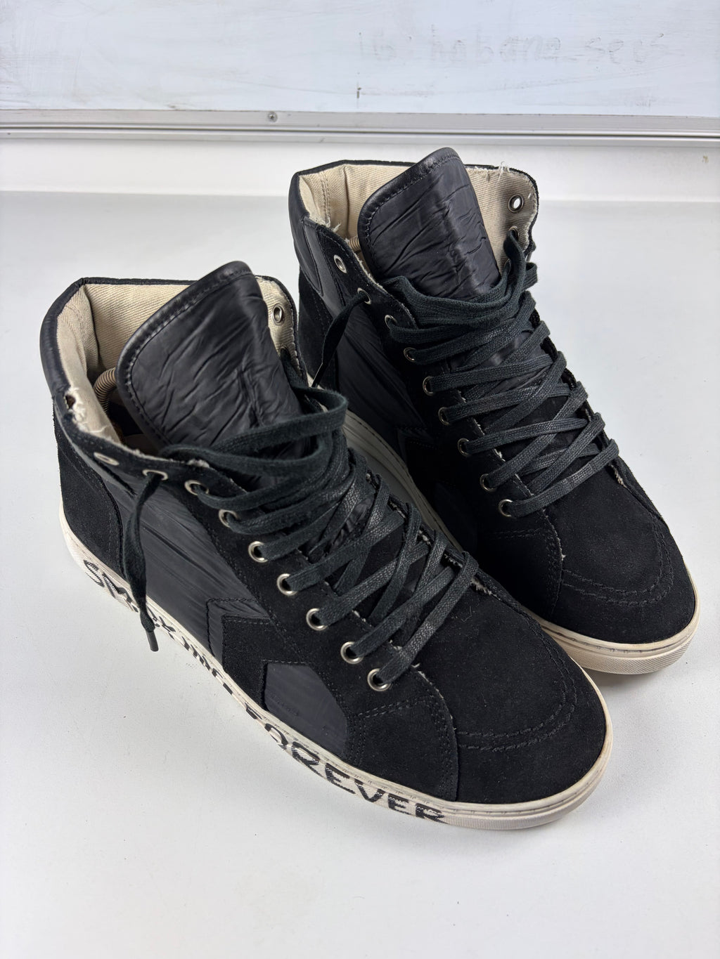 Saint Laurent ‘Smoking Forever’ high tops - eu 43 / us 10 - black