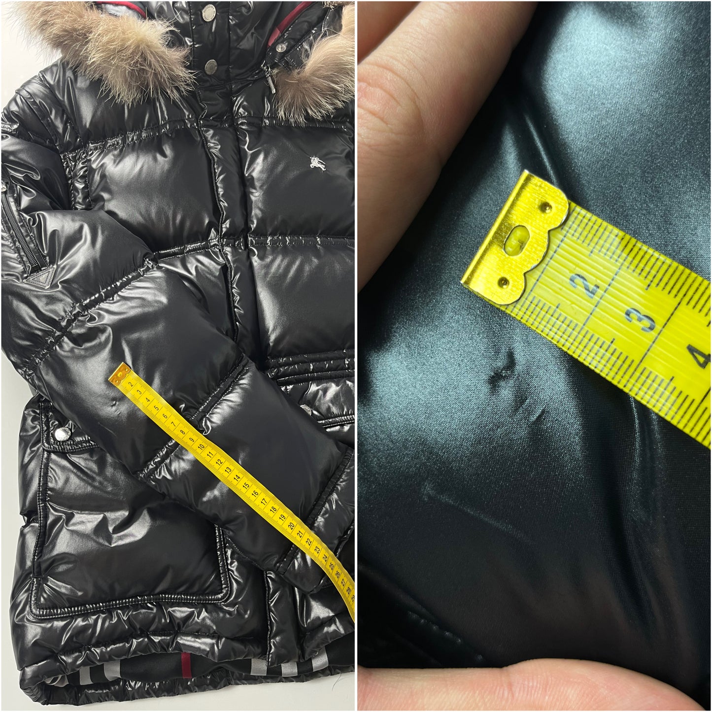 00’s BURBERRY made in Japan real fur down jacket (M/L) - black