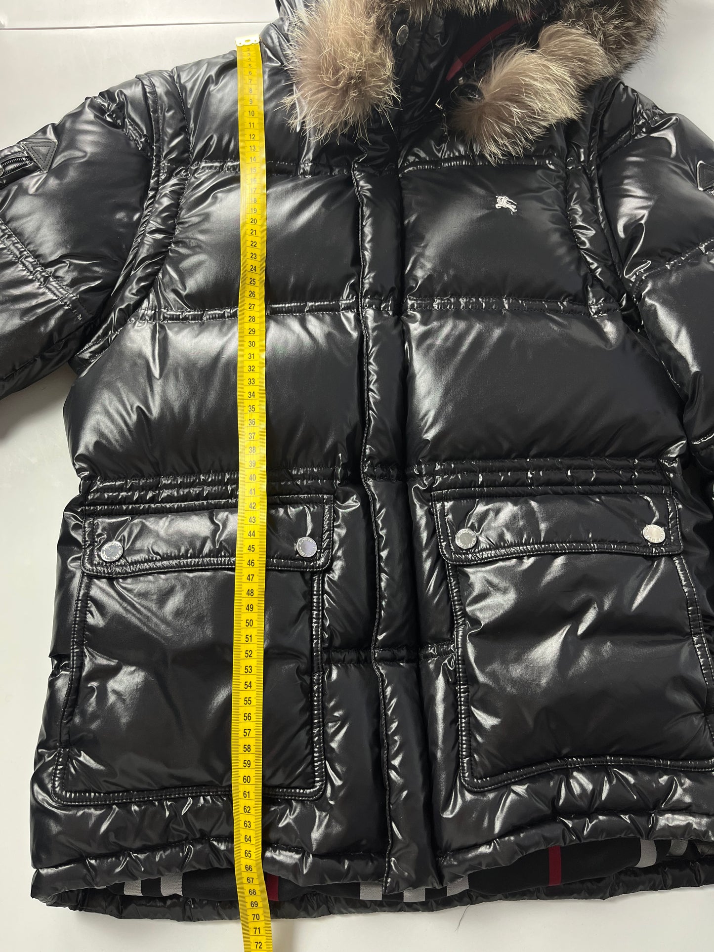 00’s BURBERRY made in Japan real fur down jacket (M/L) - black