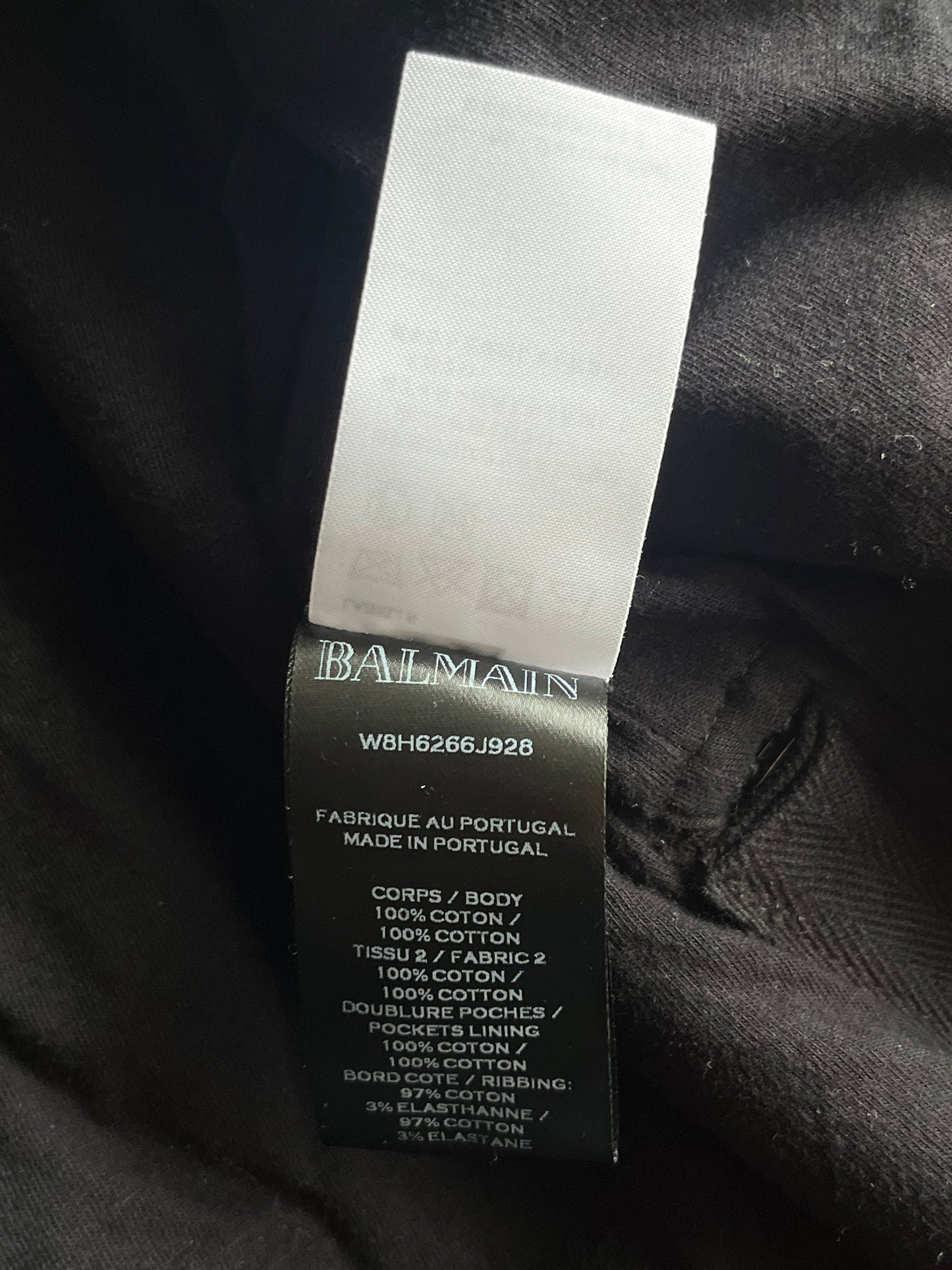 Balmain Union Jack multi zips heavy cotton hoodie (L) - black